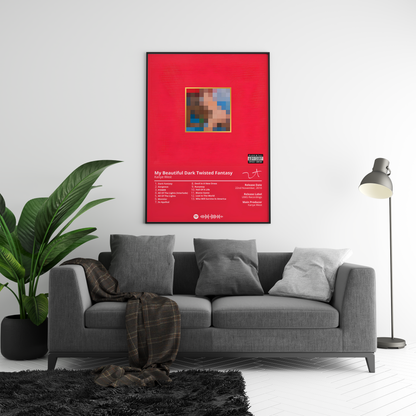 Kanye West 'My Beautiful Dark Twisted Fantasy' Album Poster | Hype Posters