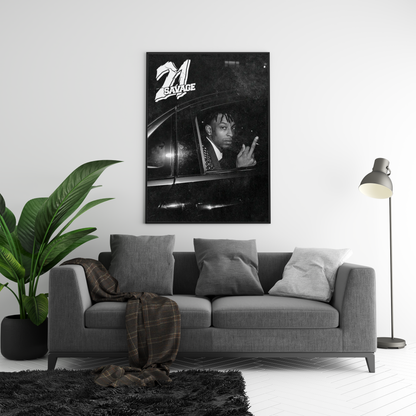 21 Savage - B&W Poster | Hype Posters
