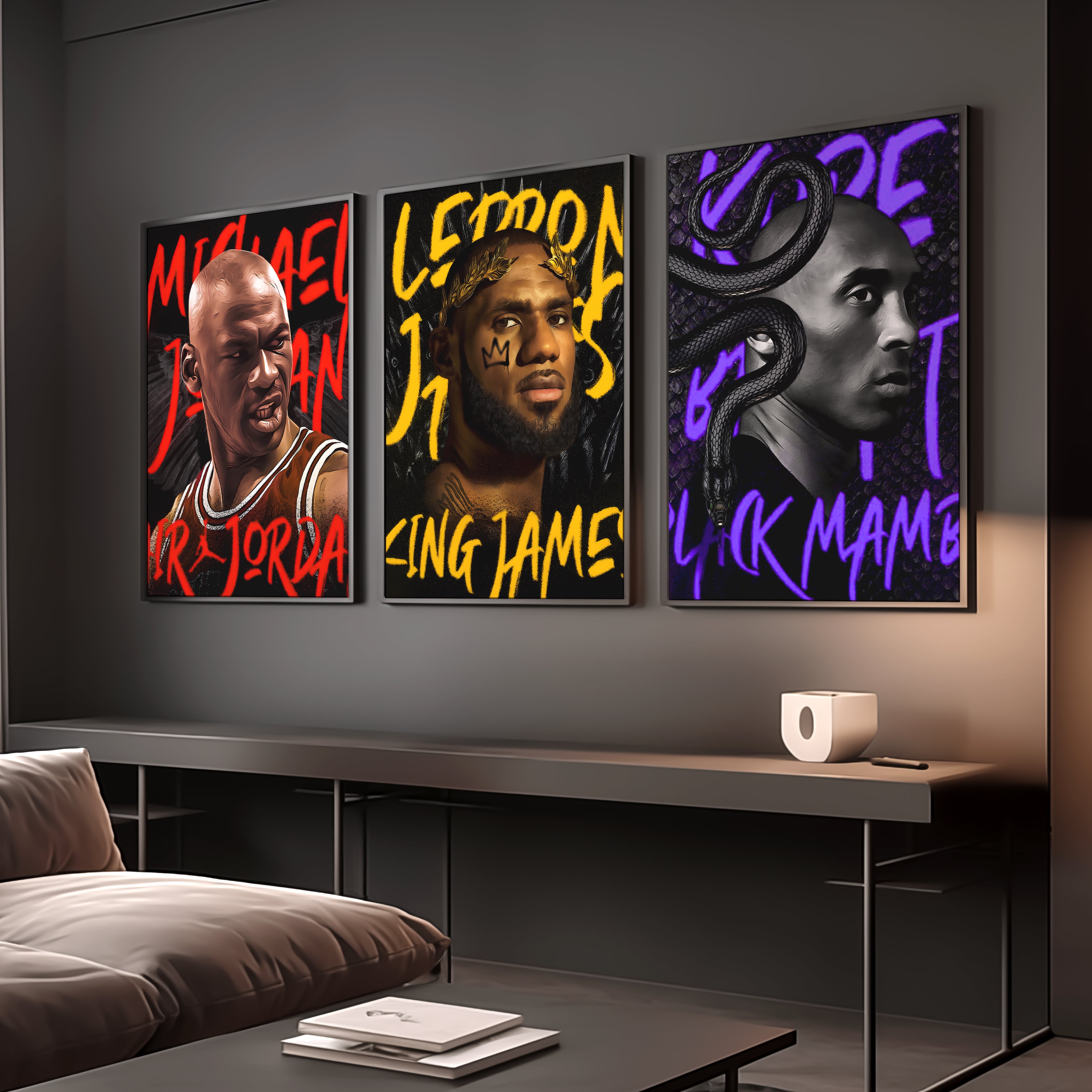Jordan, Lebron, Kobe Basketball Poster Set | Hype Posters