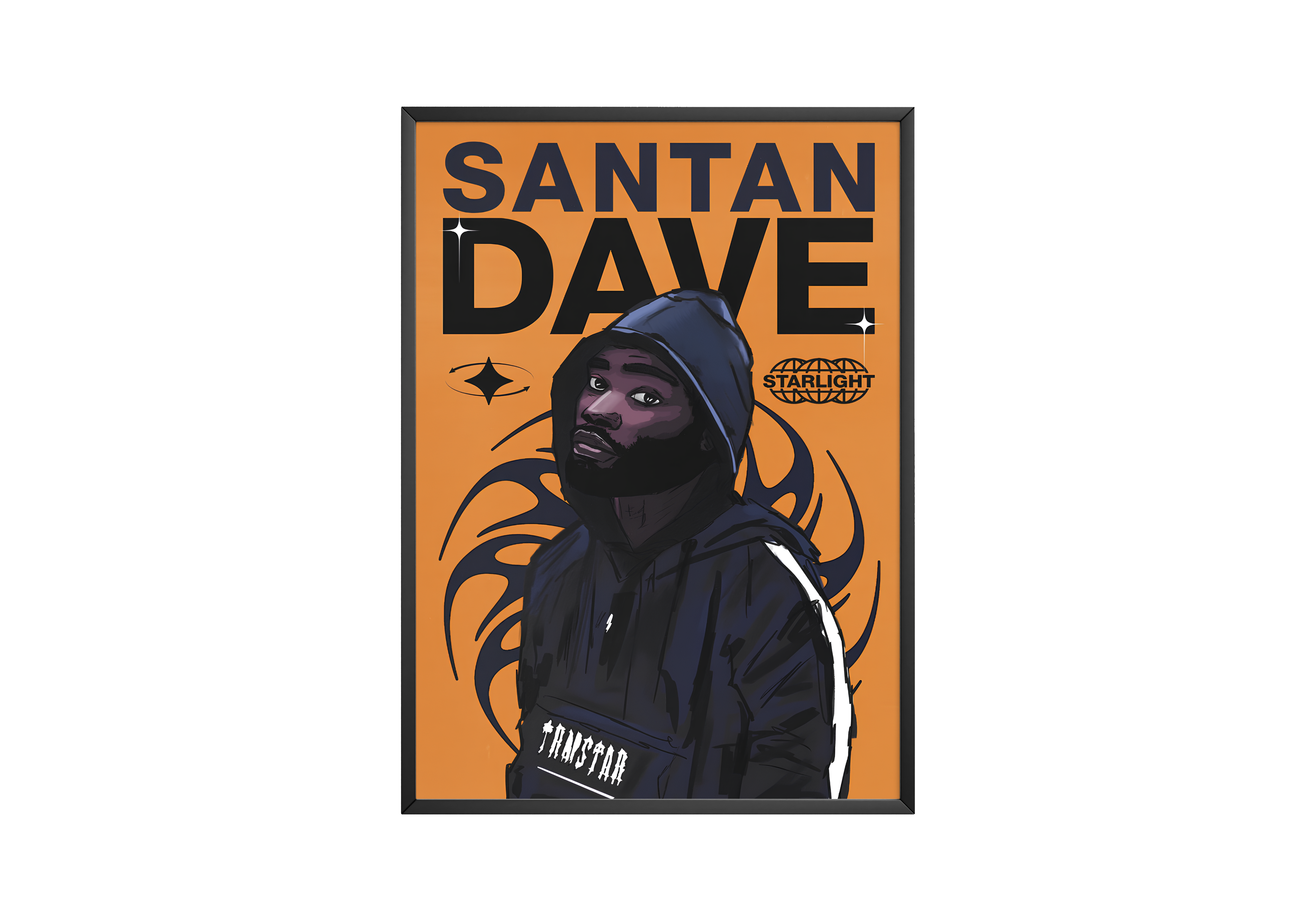Dave - Orange Sketch Poster | Hype Posters
