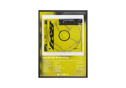 Post Malone 'Beerbongs & Bentleys' Album Poster | Hype Posters