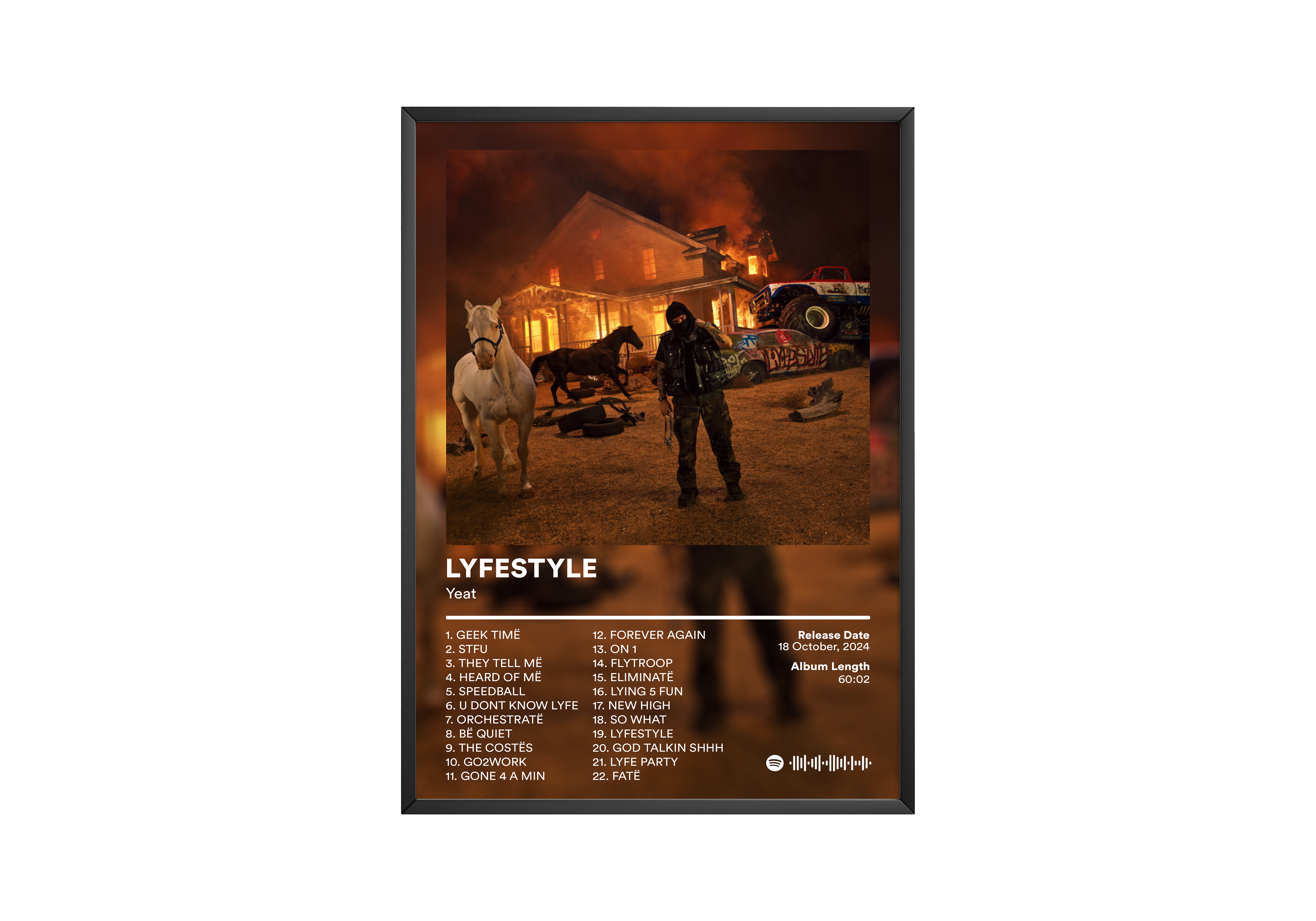 Yeat 'LYFESTYLE' Album Poster | Hype Posters