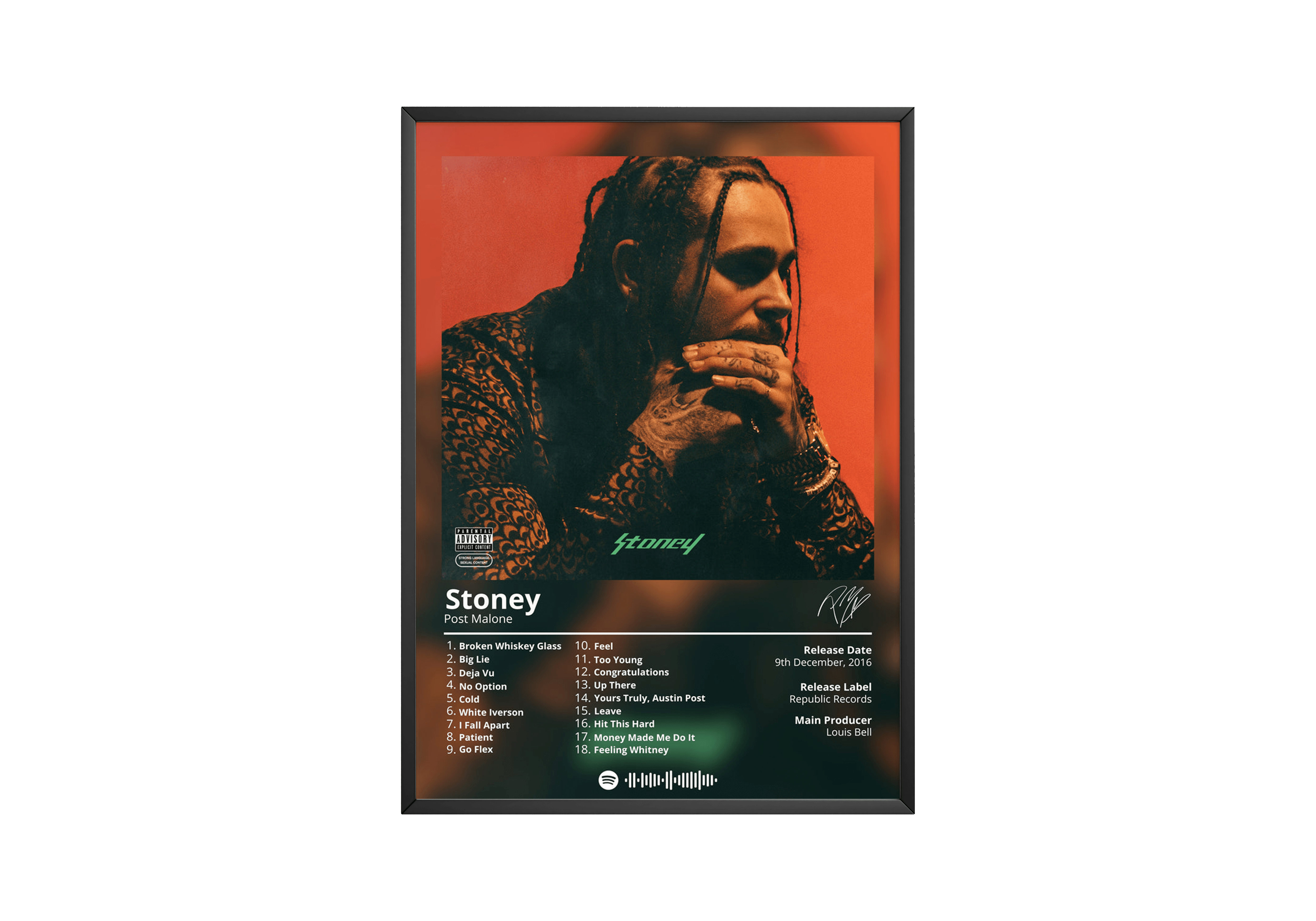 Post Malone 'Stoney' Album Poster | Hype Posters