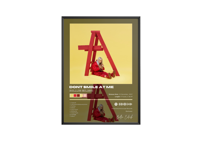 Billie Eilish 'dont smile at me' Album Poster | Hype Posters