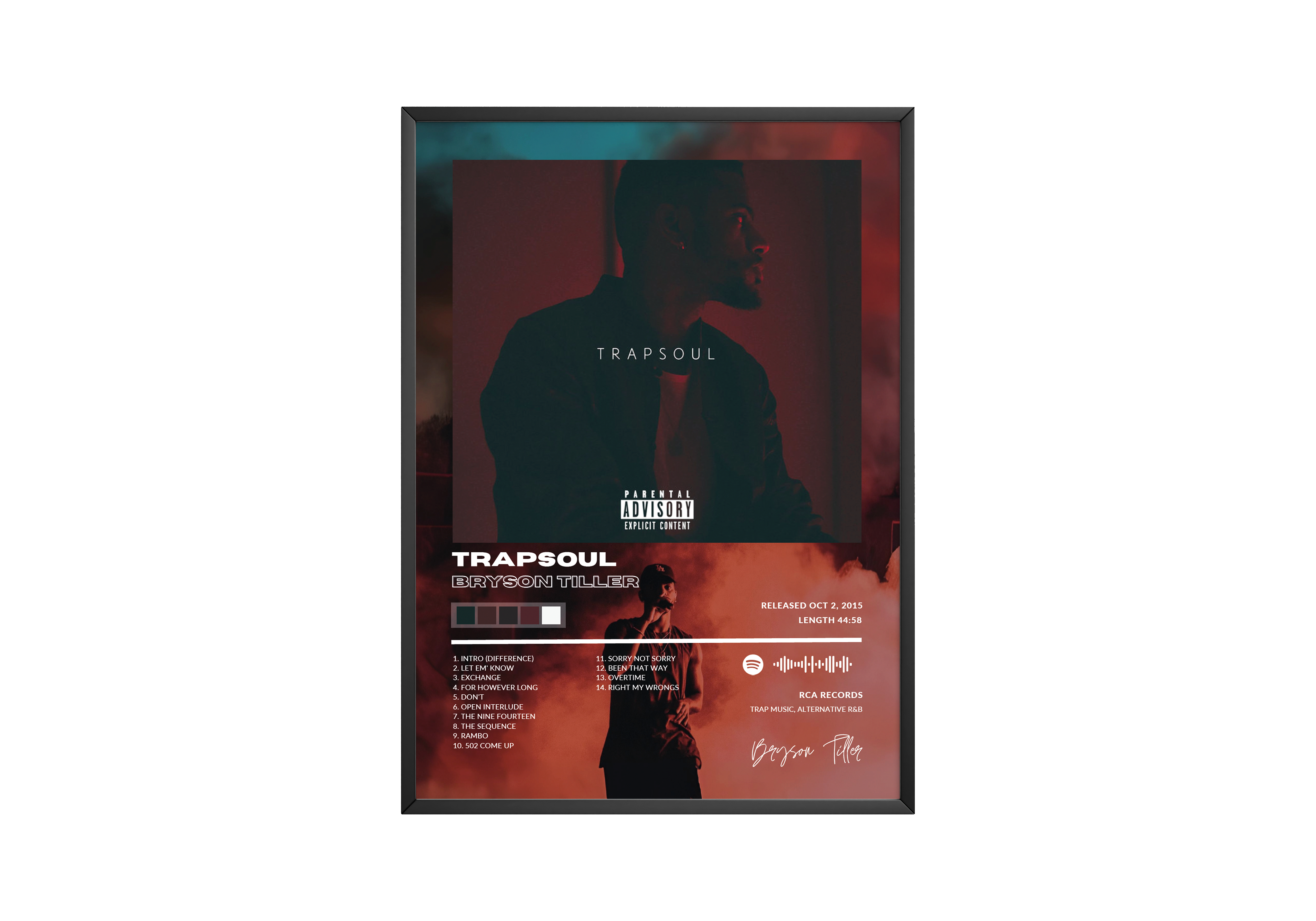 Bryson Tiller 'Trapsoul' Album Poster | Hype Posters