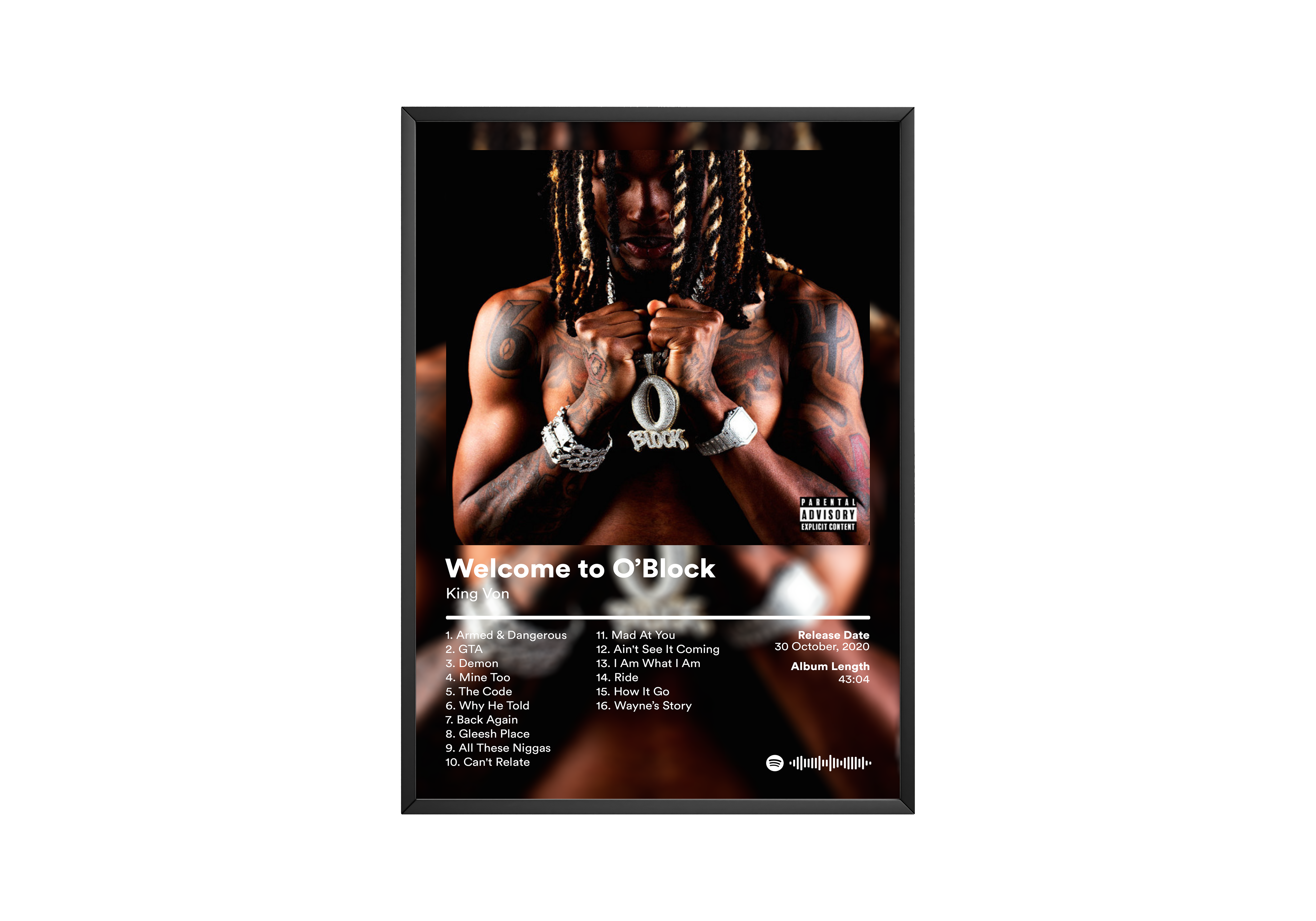 King Von 'Welcome To O Block' Album Poster | Hype Posters