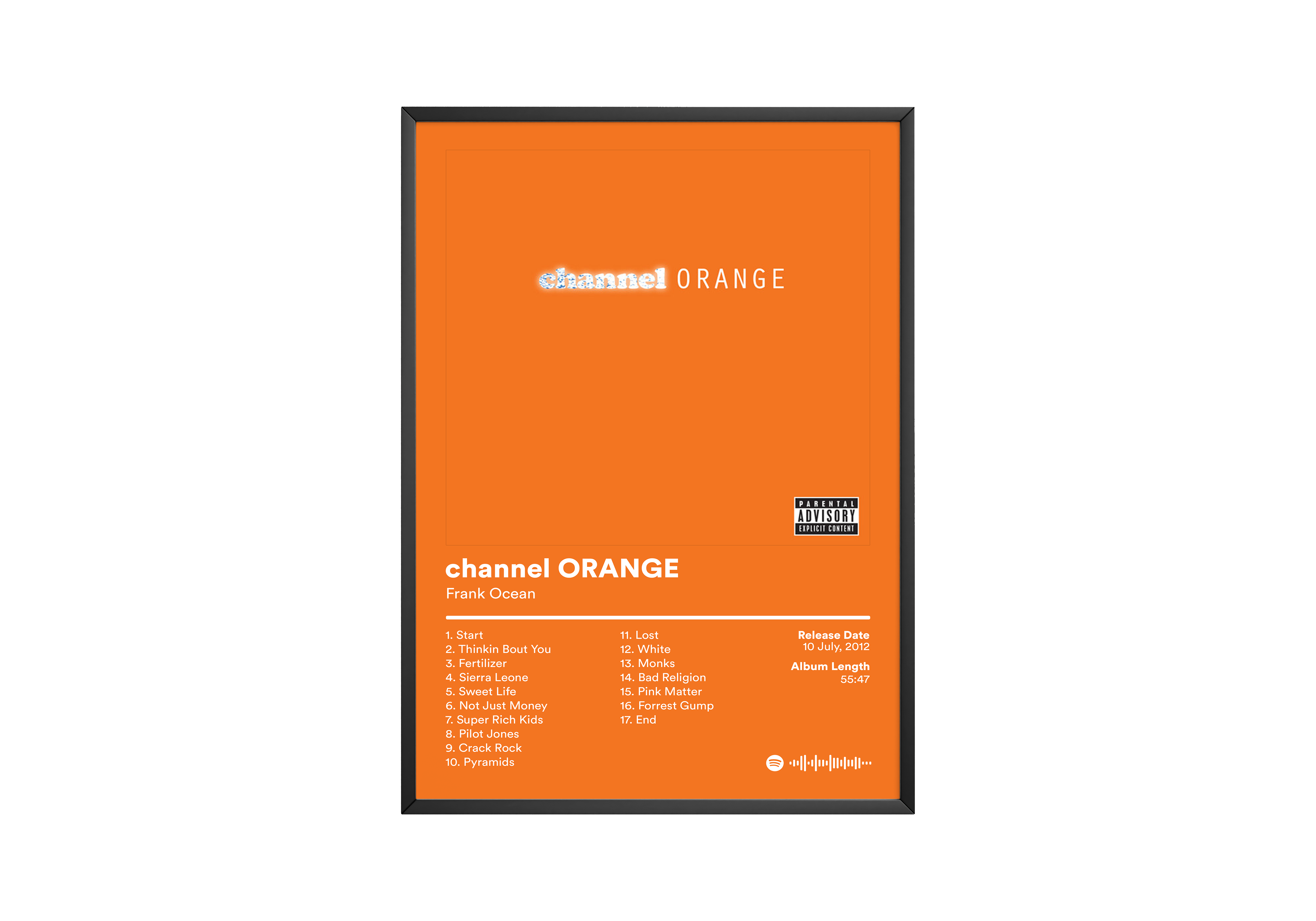 Frank Ocean 'Channel ORANGE' Album Poster | Hype Posters