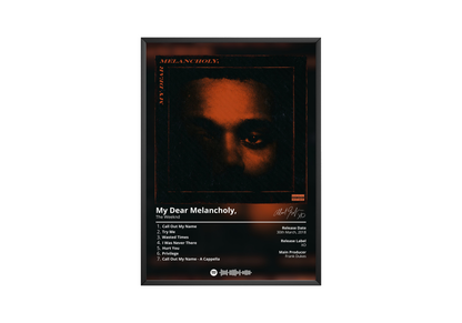 The Weeknd 'My Dear Melancholy' Album Poster | Hype Posters