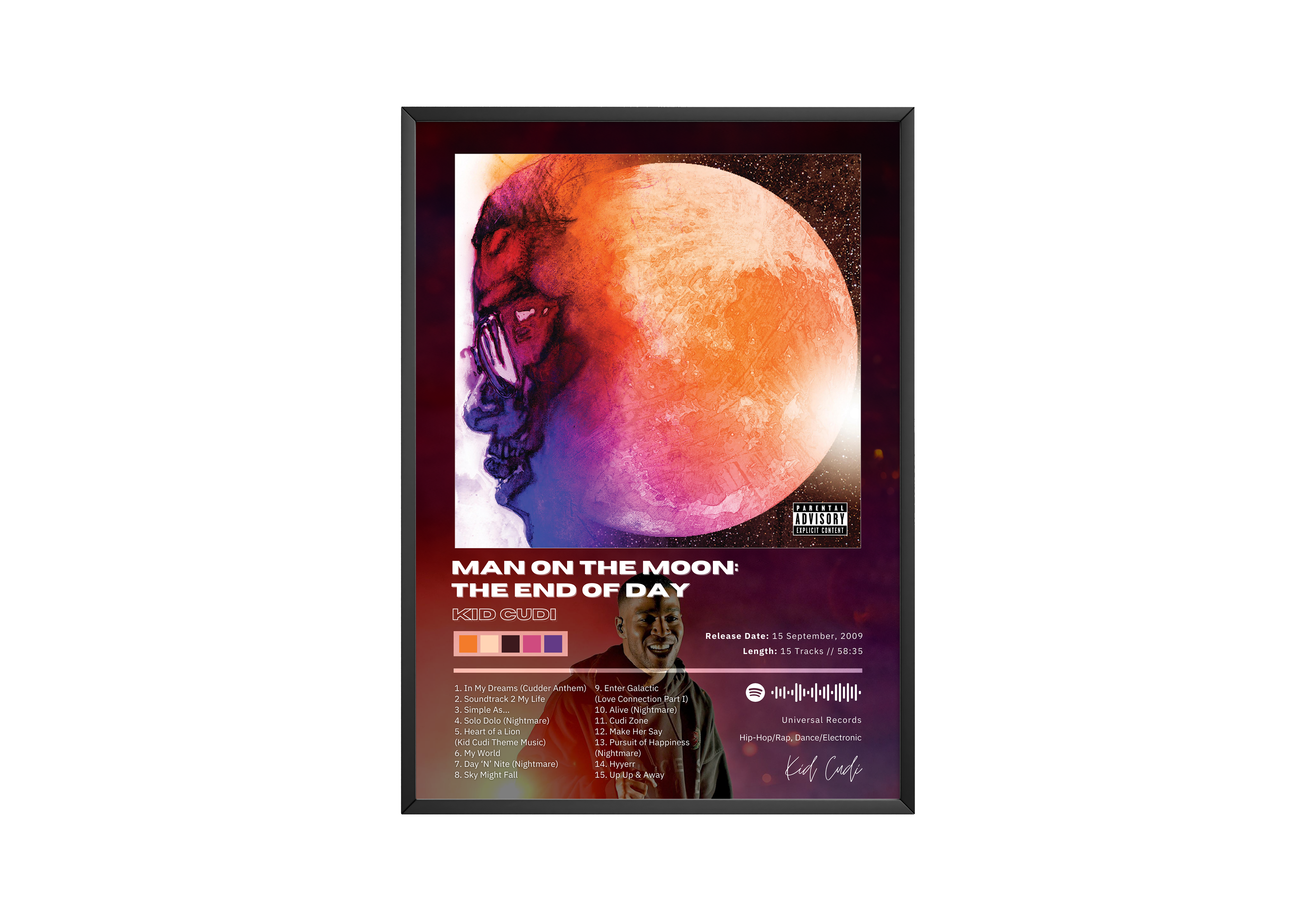 Kid Cudi 'Man On The Moon: The End Of Day' Album Poster | Hype Posters