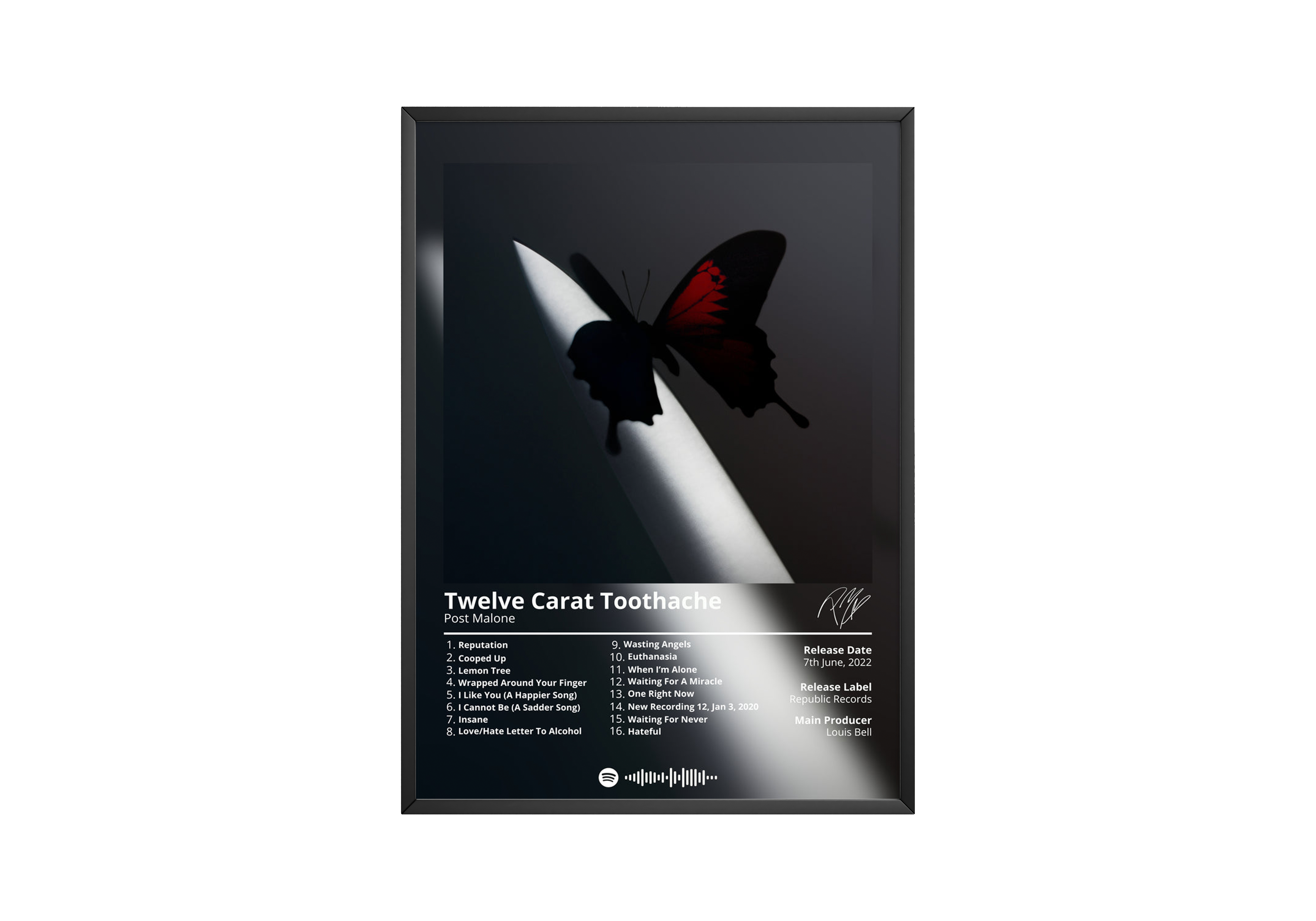 Post Malone 'Twelve Carat Toothache' Album Poster | Hype Posters