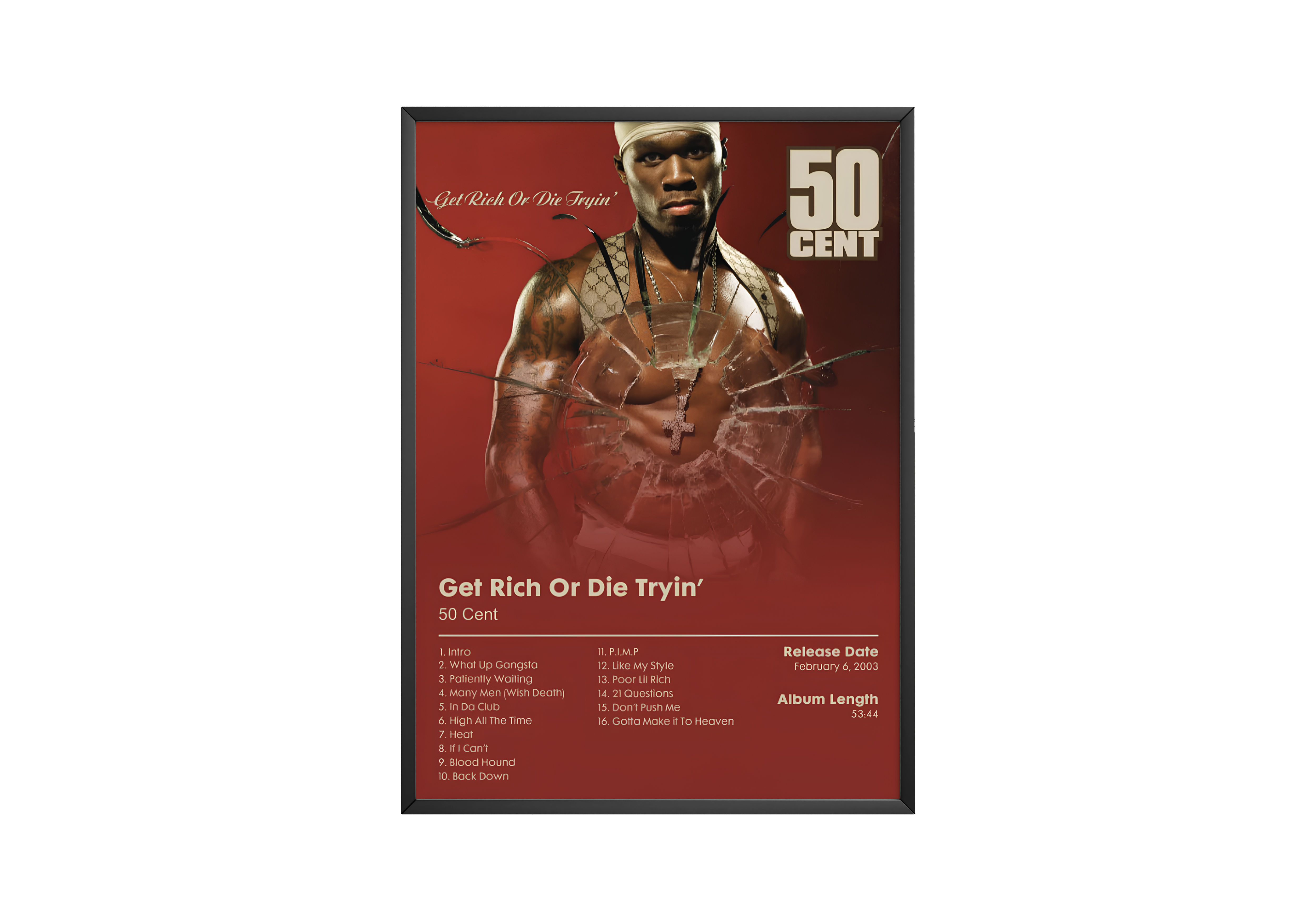 50 Cent - 'Get Rich Or Die Tryin' Album Poster | Hype Posters