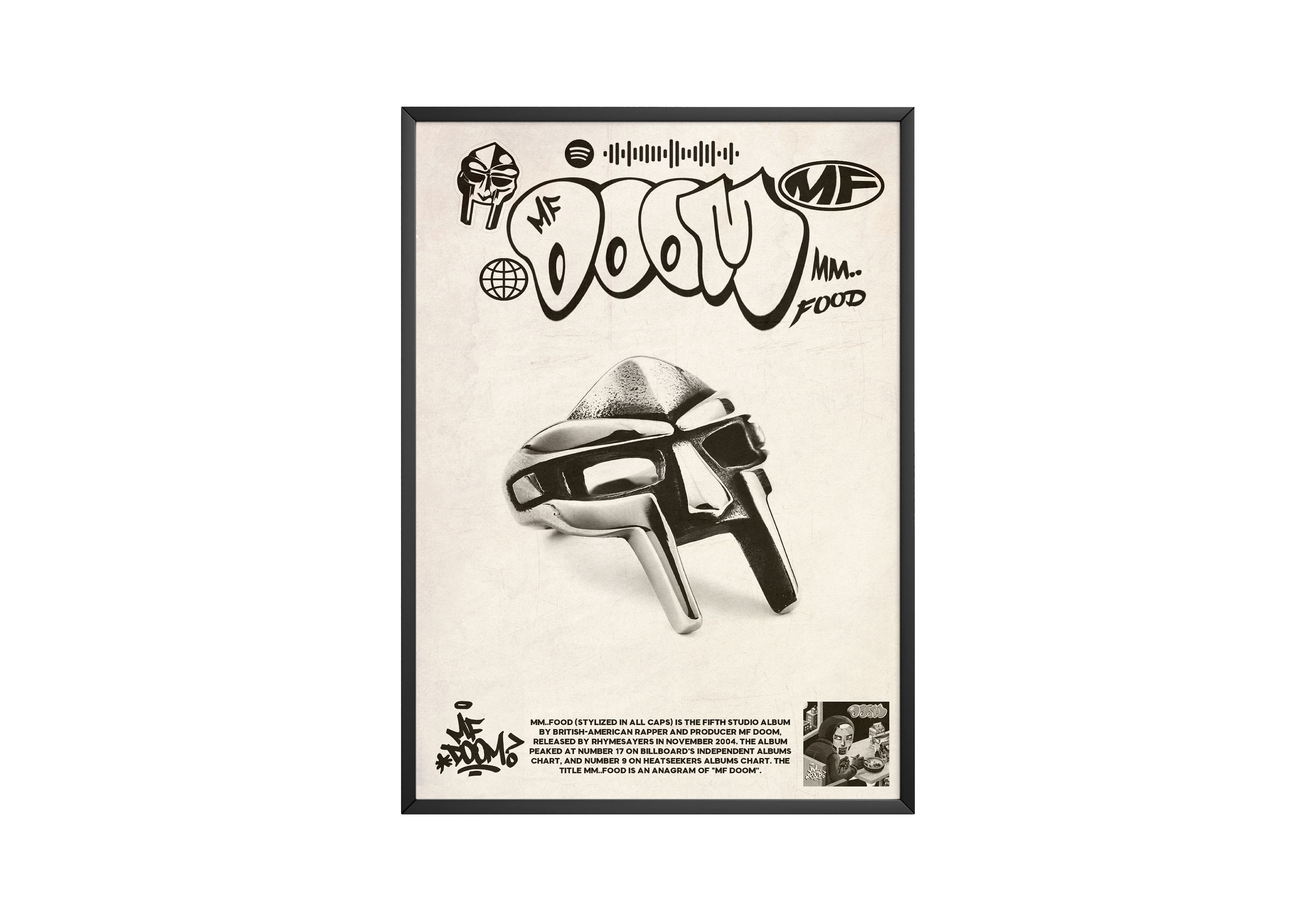 MF Doom 'MM... FOOD' Spotify Poster | Hype Posters
