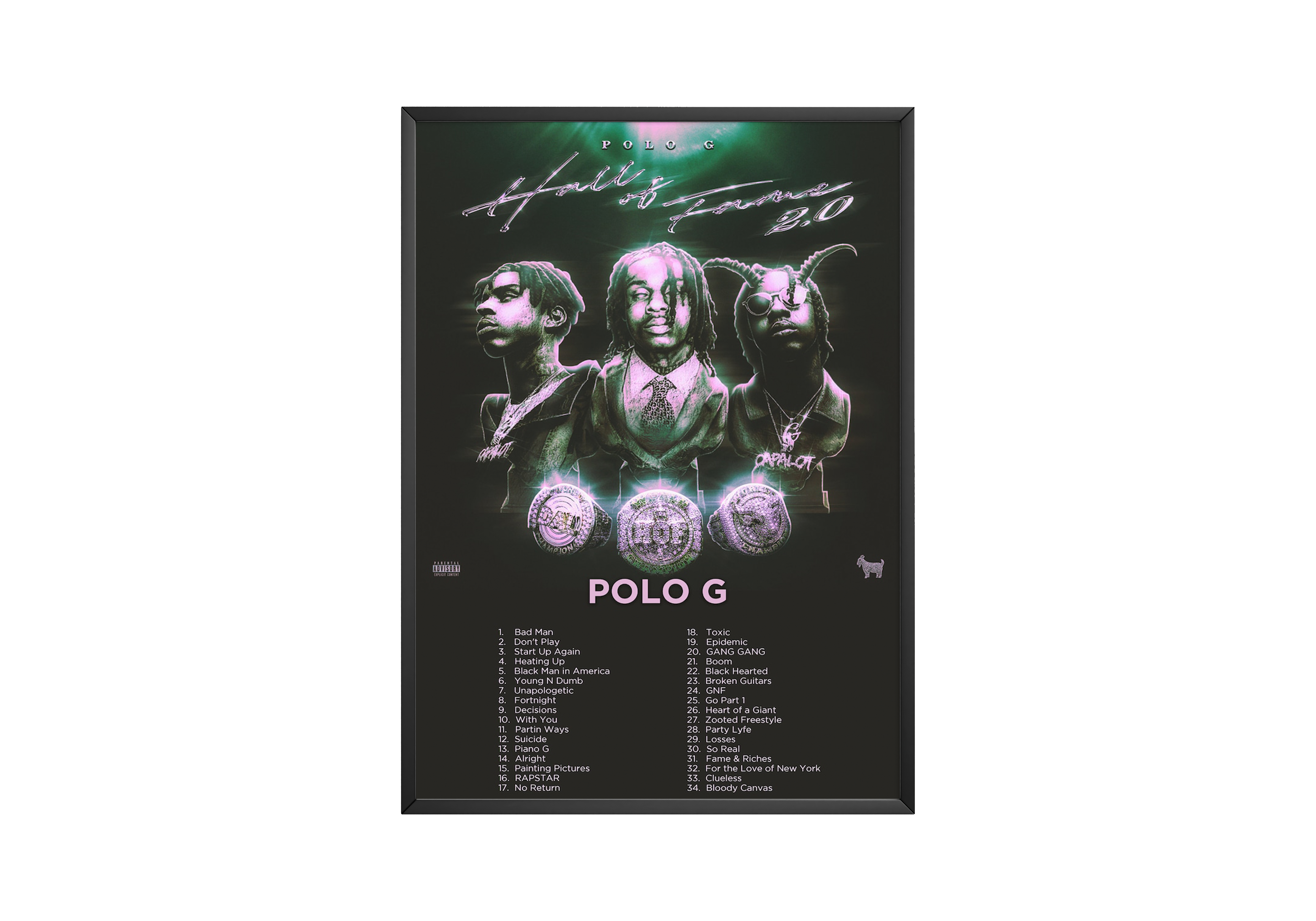 Polo G - "Hall Of Fame 2.0" Album Poster | Hype Posters