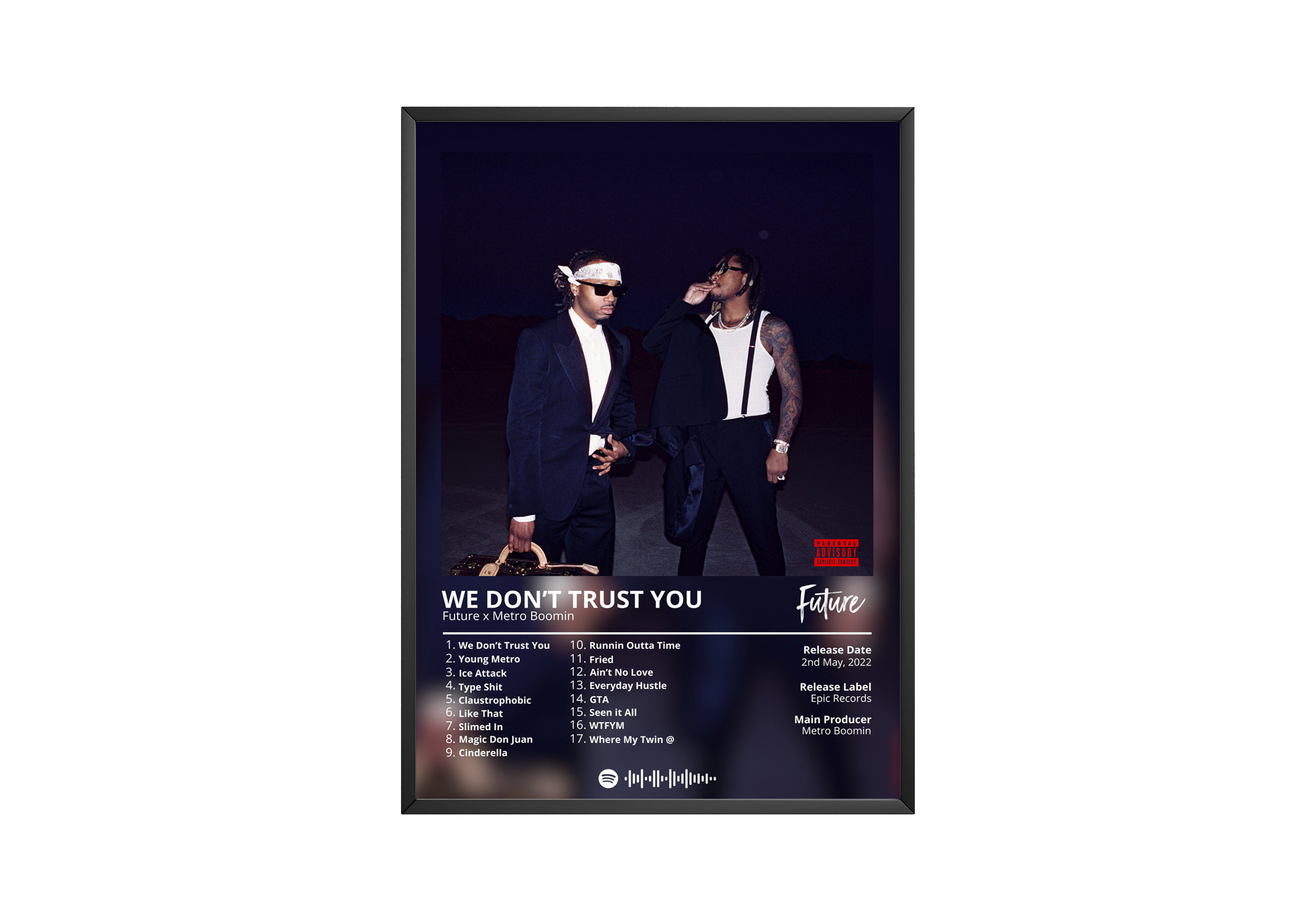 Future x Metro Boomin 'We Don't Trust You' Album Poster | Hype Posters