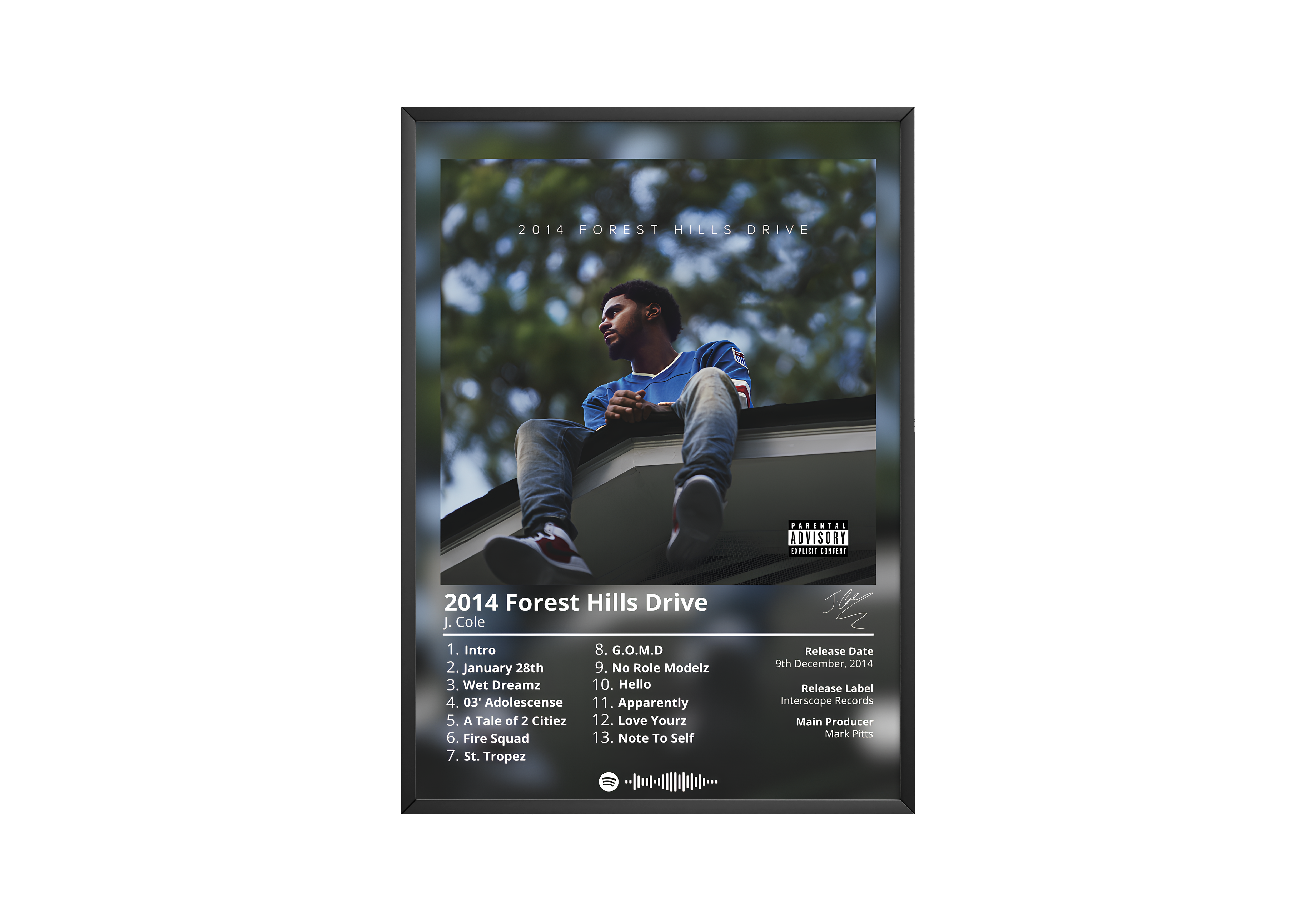 J Cole '2014 Forest Hills Drive' Album Poster | Hype Posters