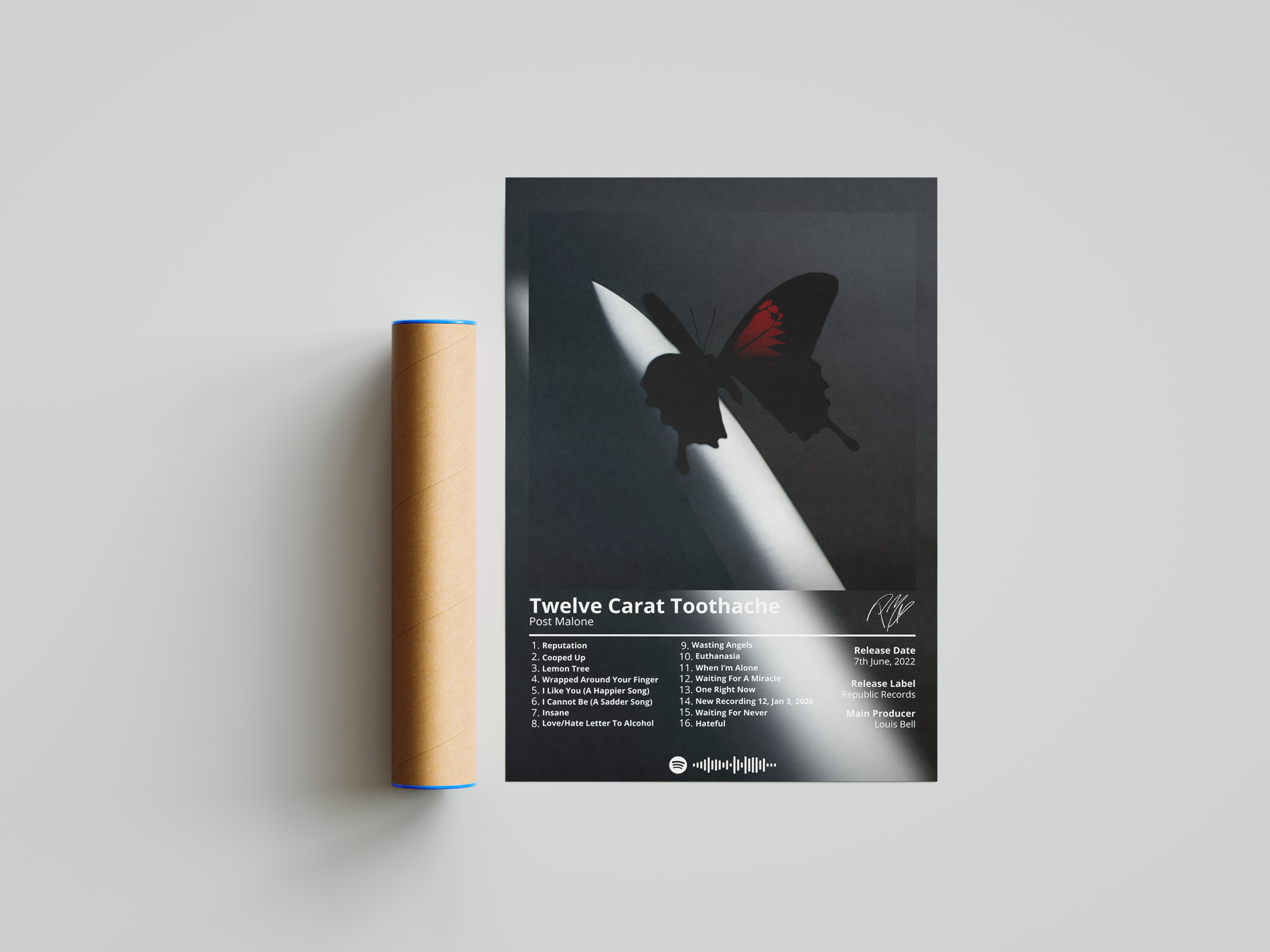 Post Malone 'Twelve Carat Toothache' Album Poster | Hype Posters