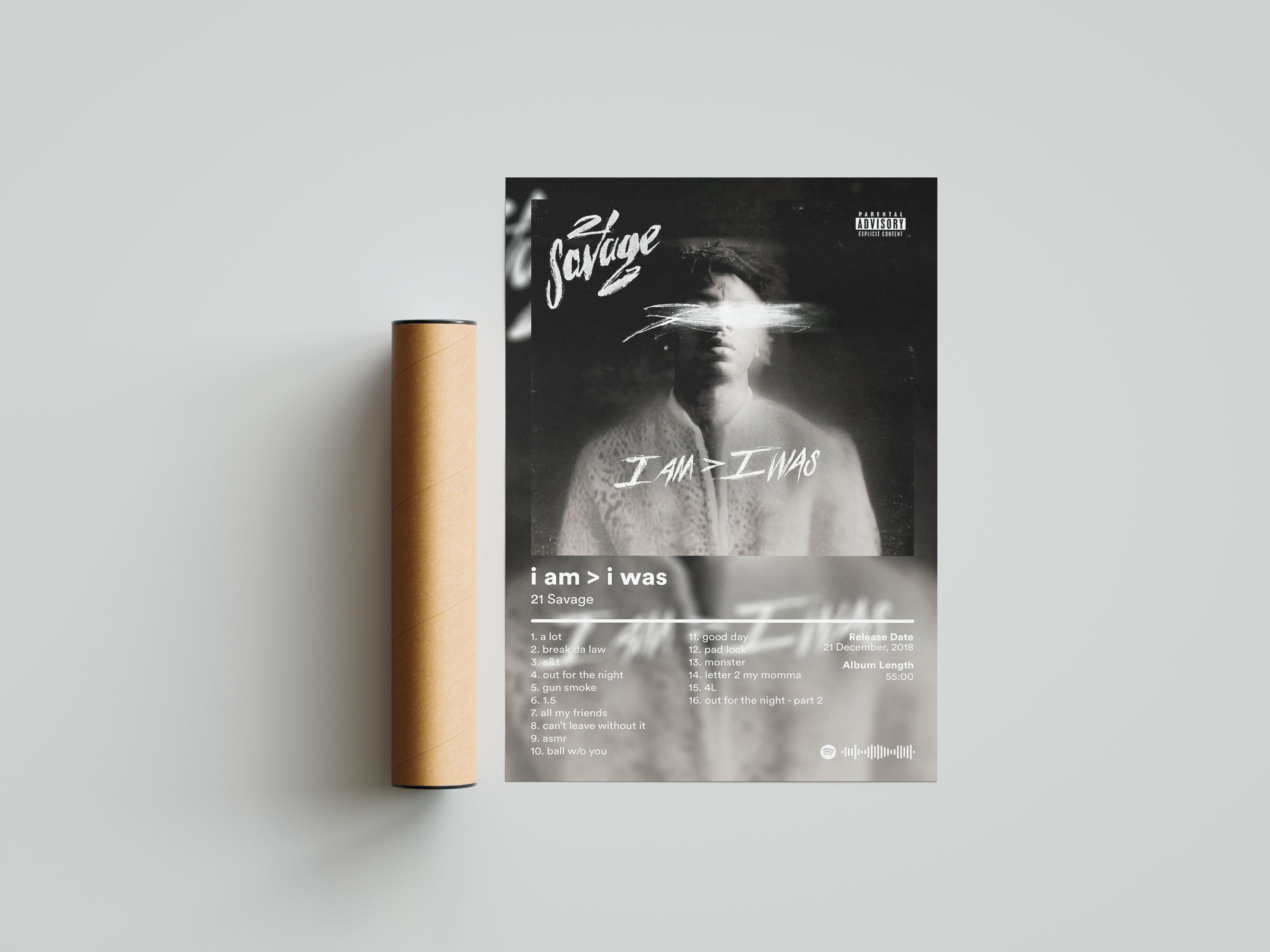 21 Savage 'i am > i was' Album Poster | Hype Posters