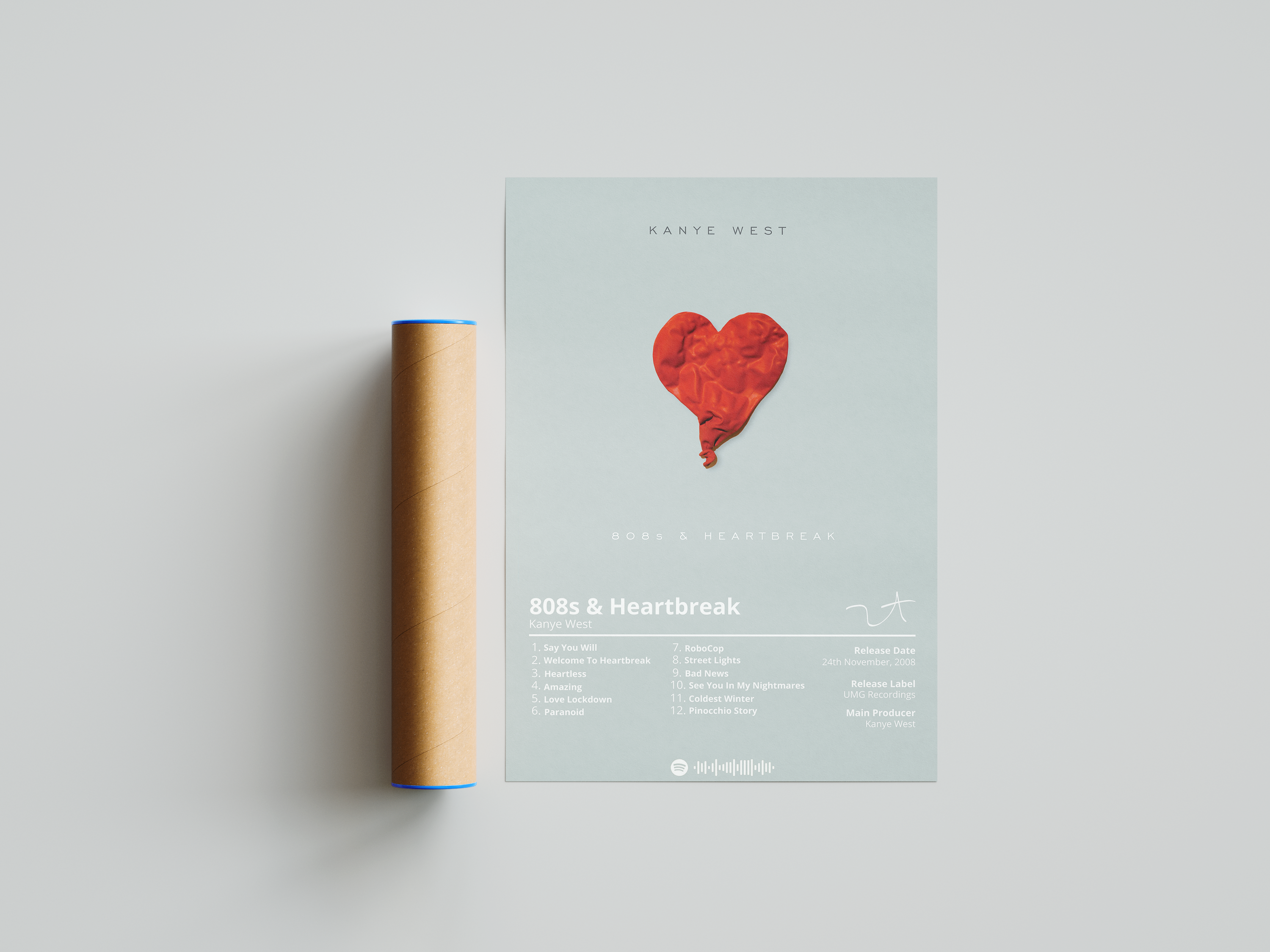 Kanye West '808s & Heartbreak' Album Poster | Hype Posters