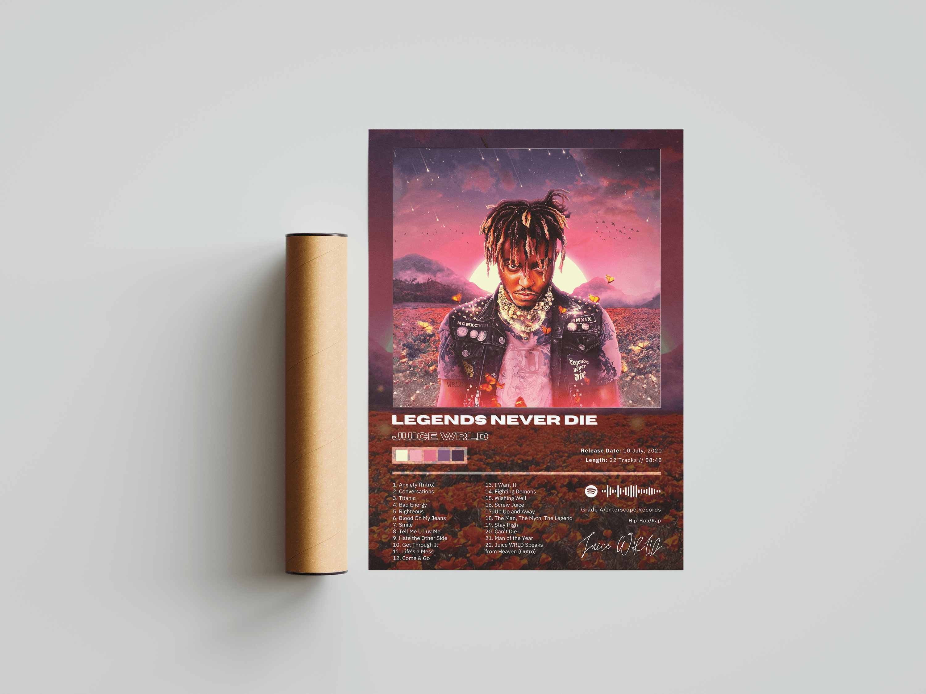 Juice WRLD 'Legends Never Die' Album Poster | Hype Posters