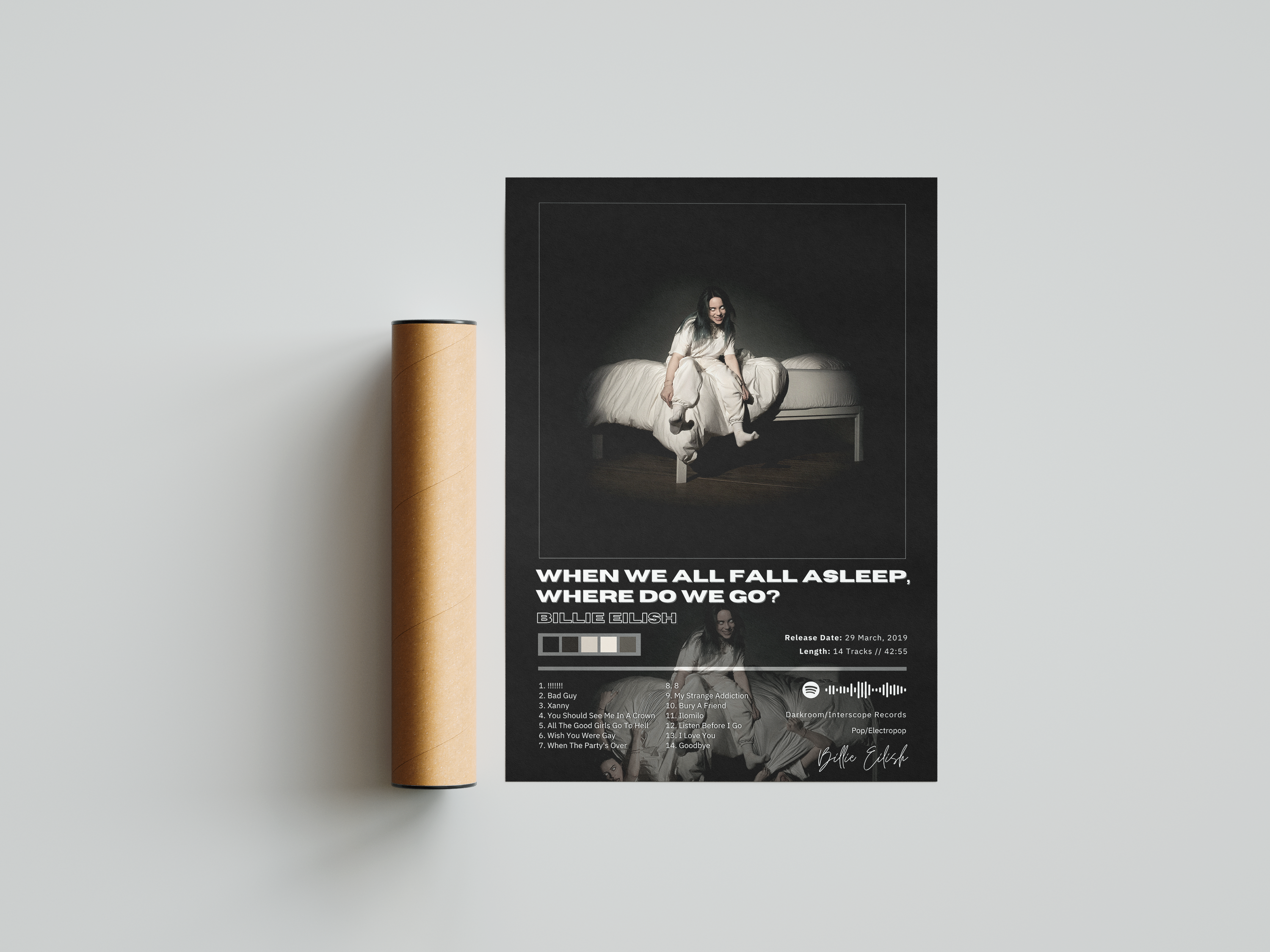 Billie Eilish 'WHEN WE FALL ASLEEP WHERE DO WE GO' Album Poster | Hype Posters