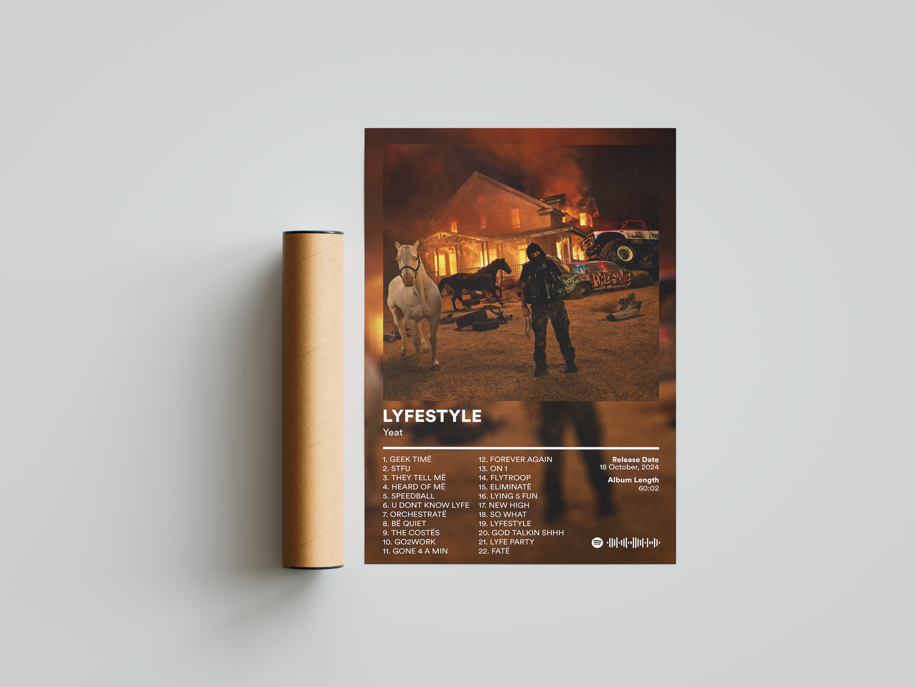Yeat 'LYFESTYLE' Album Poster | Hype Posters