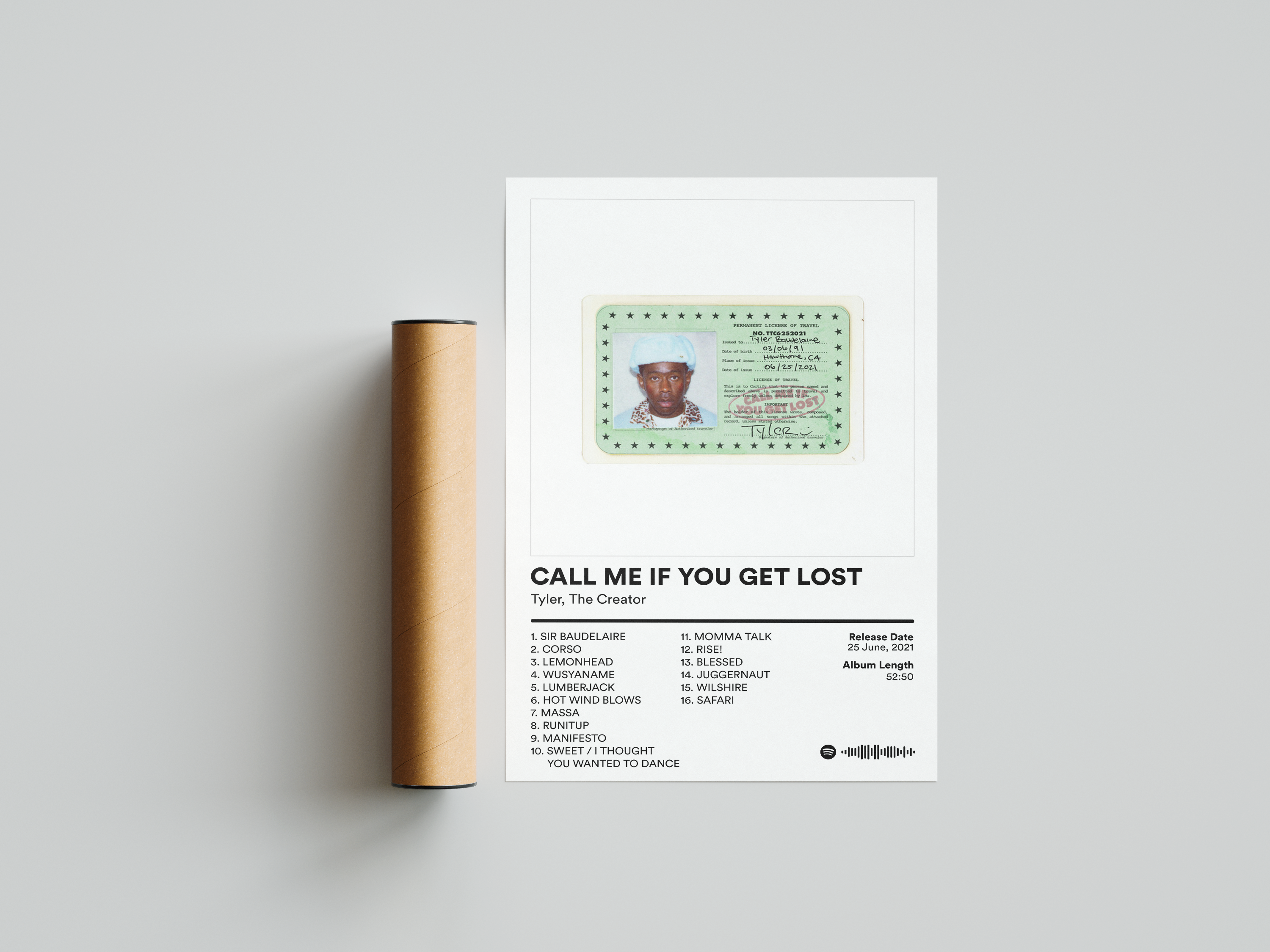 Tyler The Creator 'CALL ME IF YOU GET LOST' Album Poster | Hype Posters