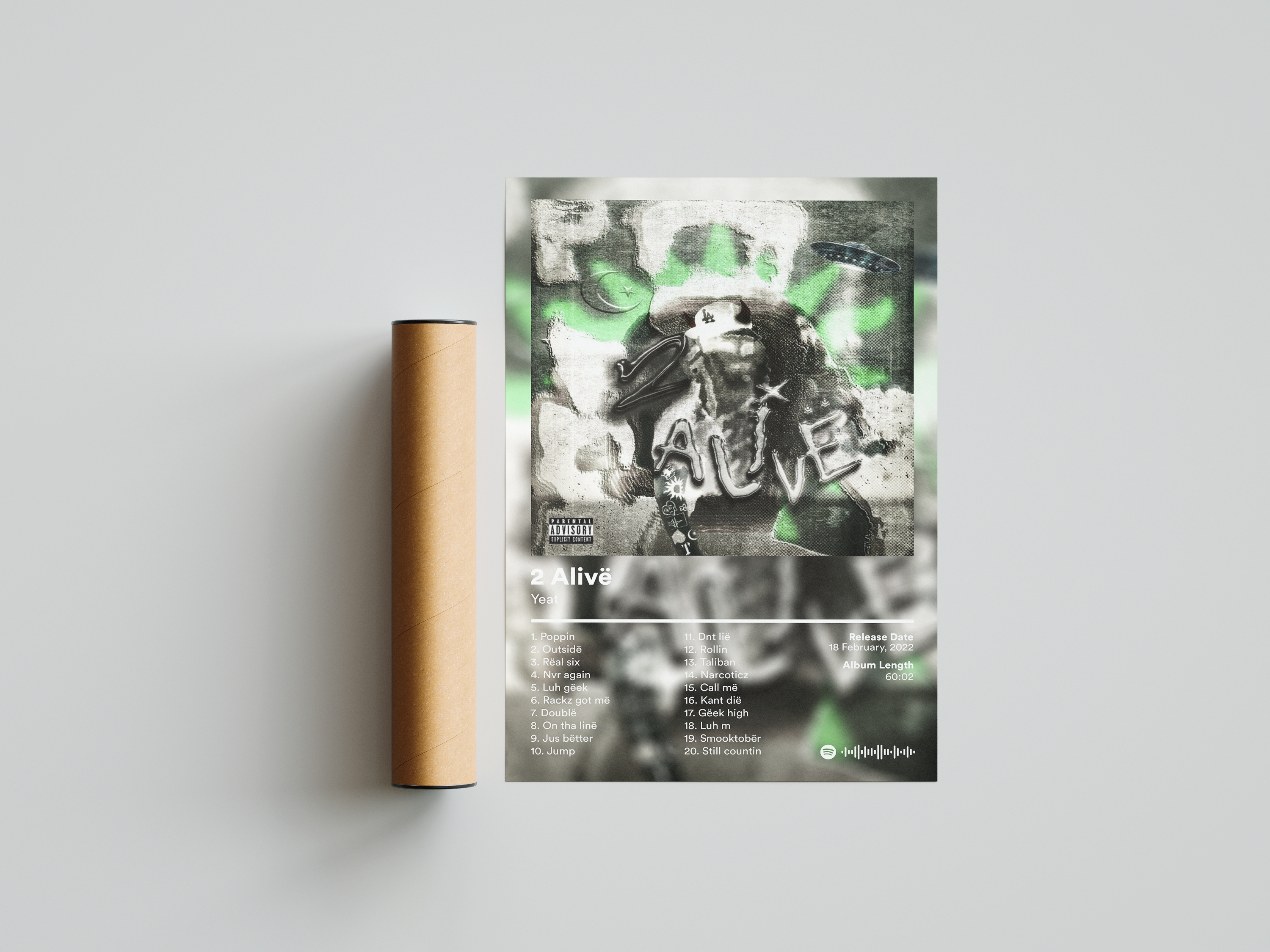 Yeat '2 Alivë' Album Poster | Hype Posters