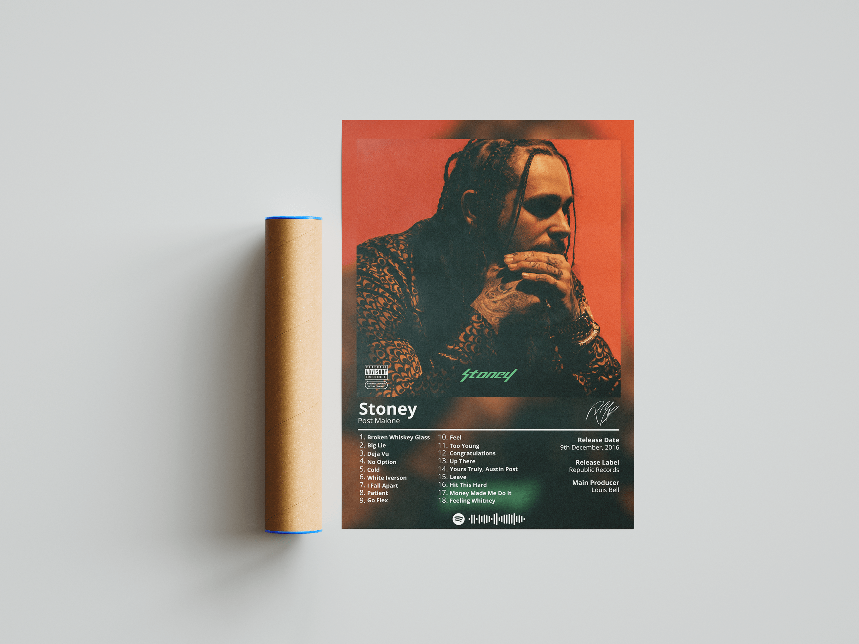 Post Malone 'Stoney' Album Poster | Hype Posters