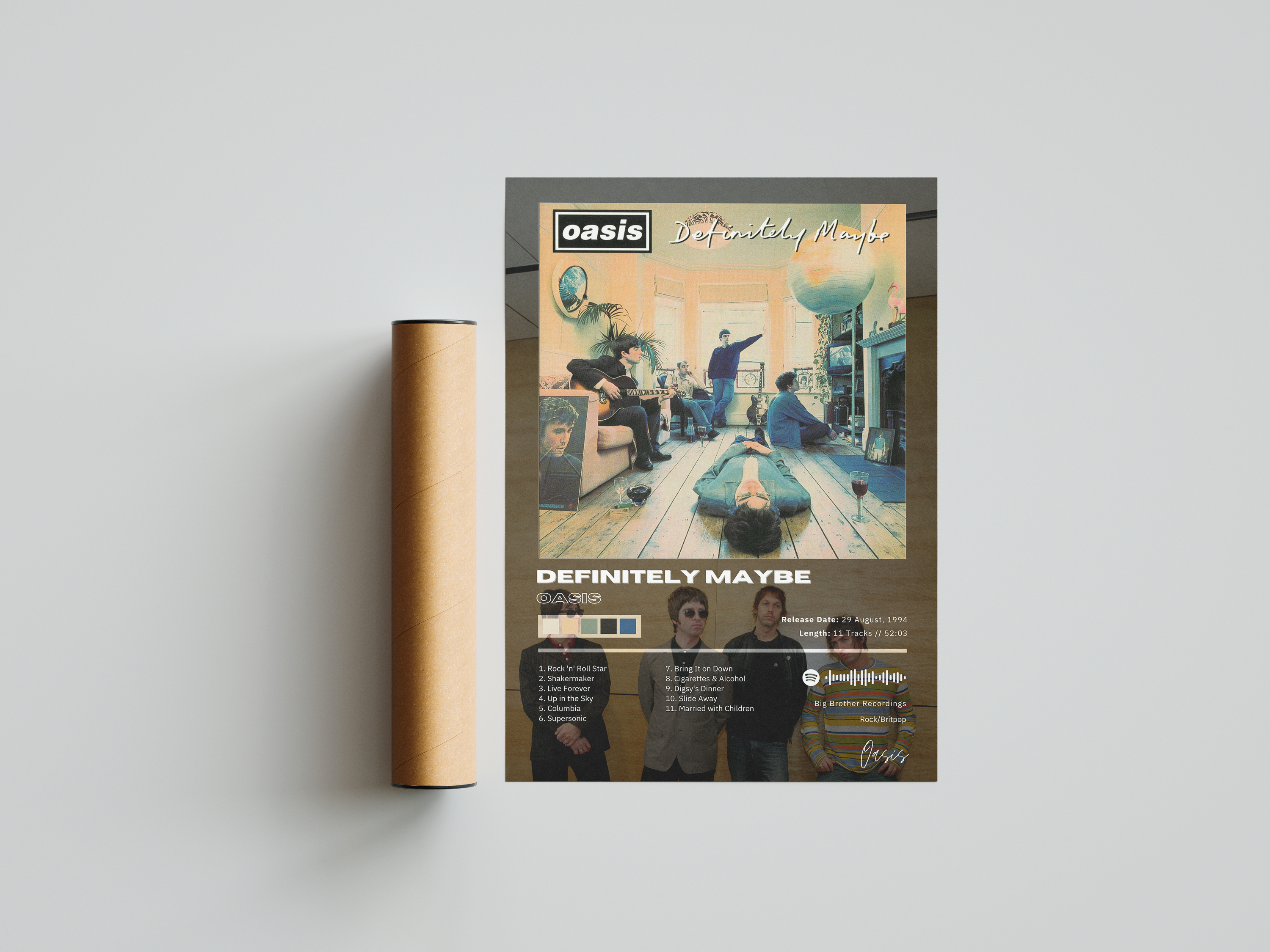 Oasis 'Definitely Maybe' Album Poster | Hype Posters