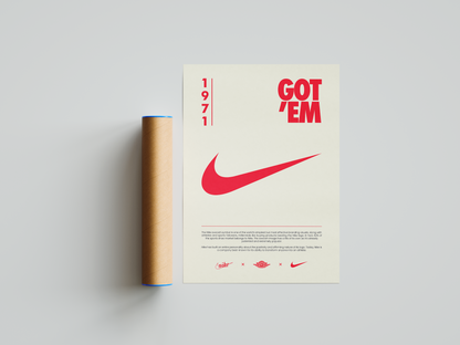 Nike Origins Red Beige Poster | Hype Posters