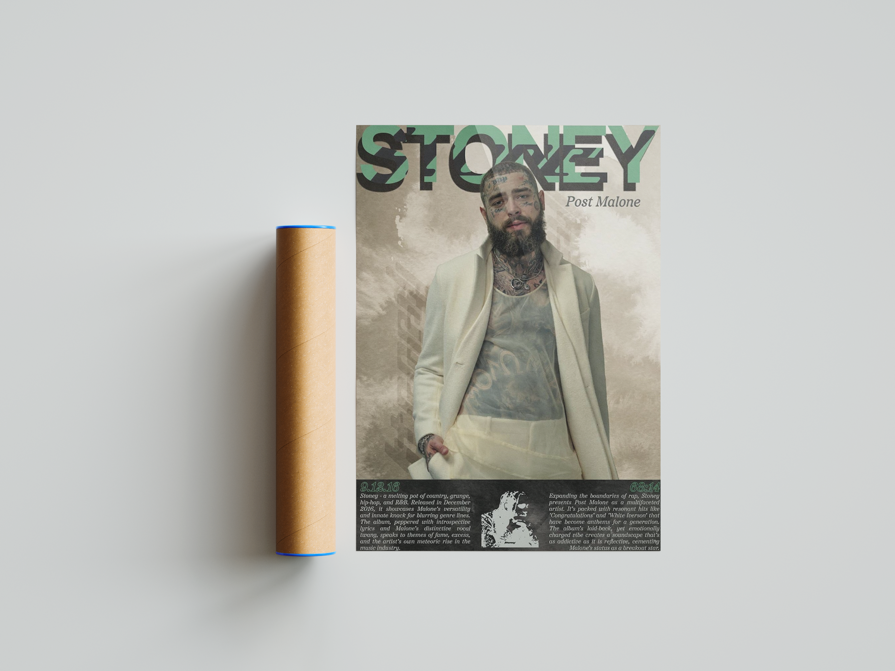Post Malone 'Stoney' Written Poster | Hype Posters