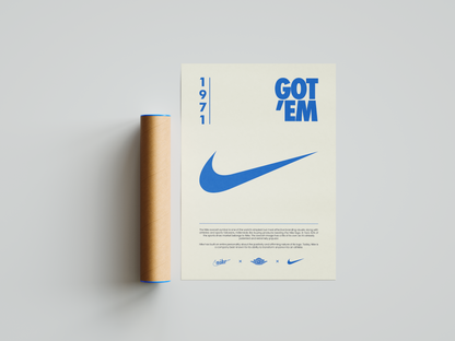 Nike Origins Blue Beige Poster | Hype Posters