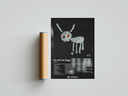 Drake - "For All The Dogs" Album Poster | Hype Posters