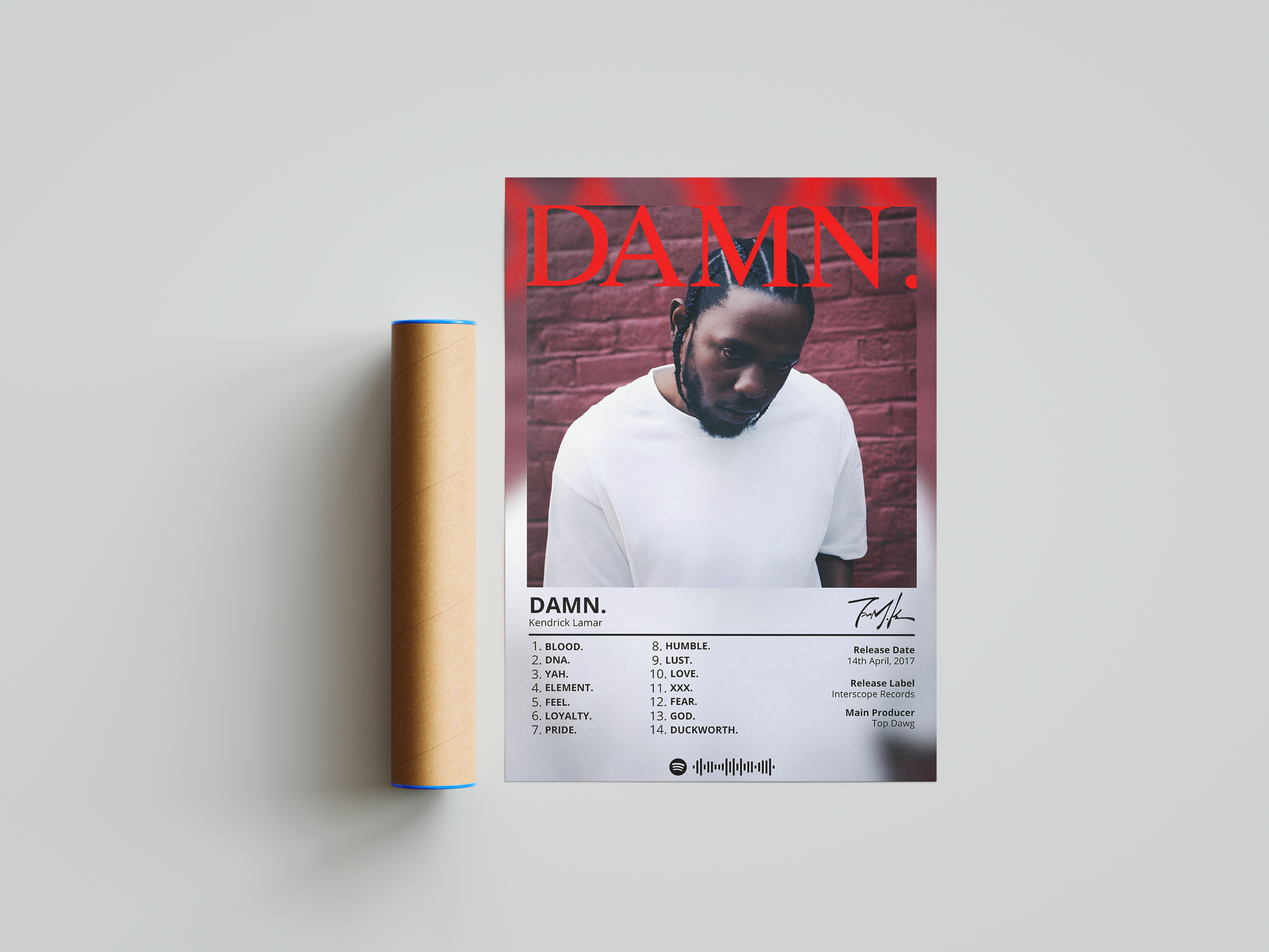 Kendrick Lamar - "Damn" Album Poster | Hype Posters