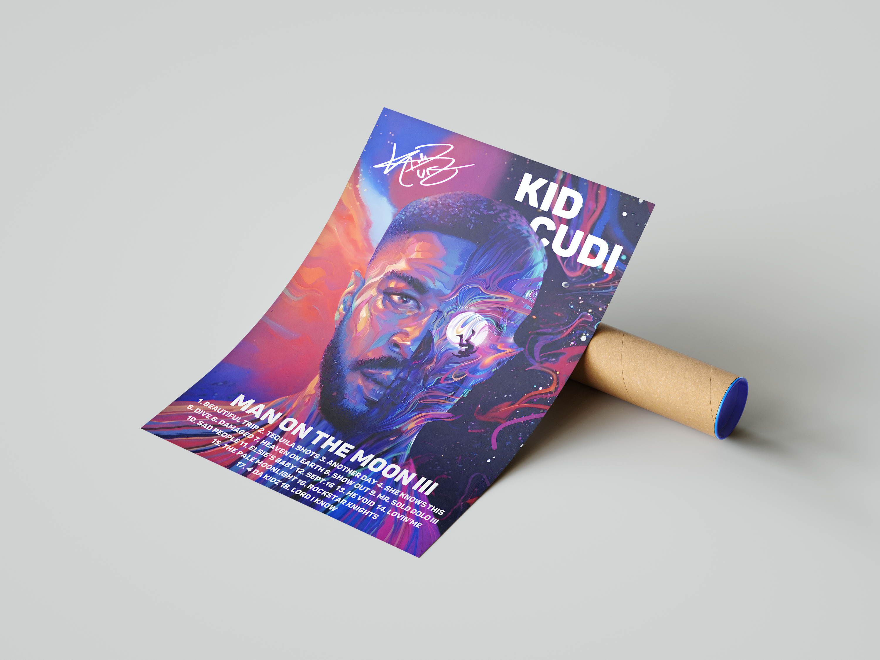 Kid Cudi - "Man On The Moon III" Signature Poster | Hype Posters