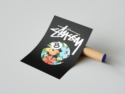 Stussy Flower 8 Ball Poster | Hype Posters