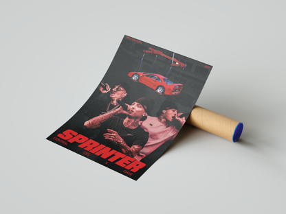Central Cee - 'Sprinter' Red Poster | Hype Posters