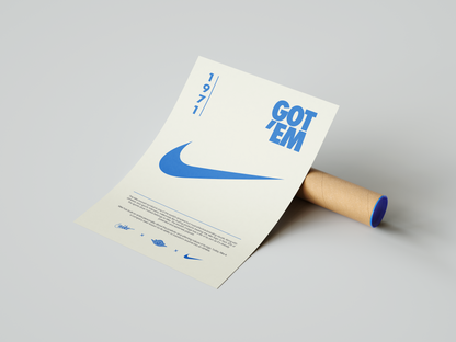Nike Origins Blue Beige Poster | Hype Posters