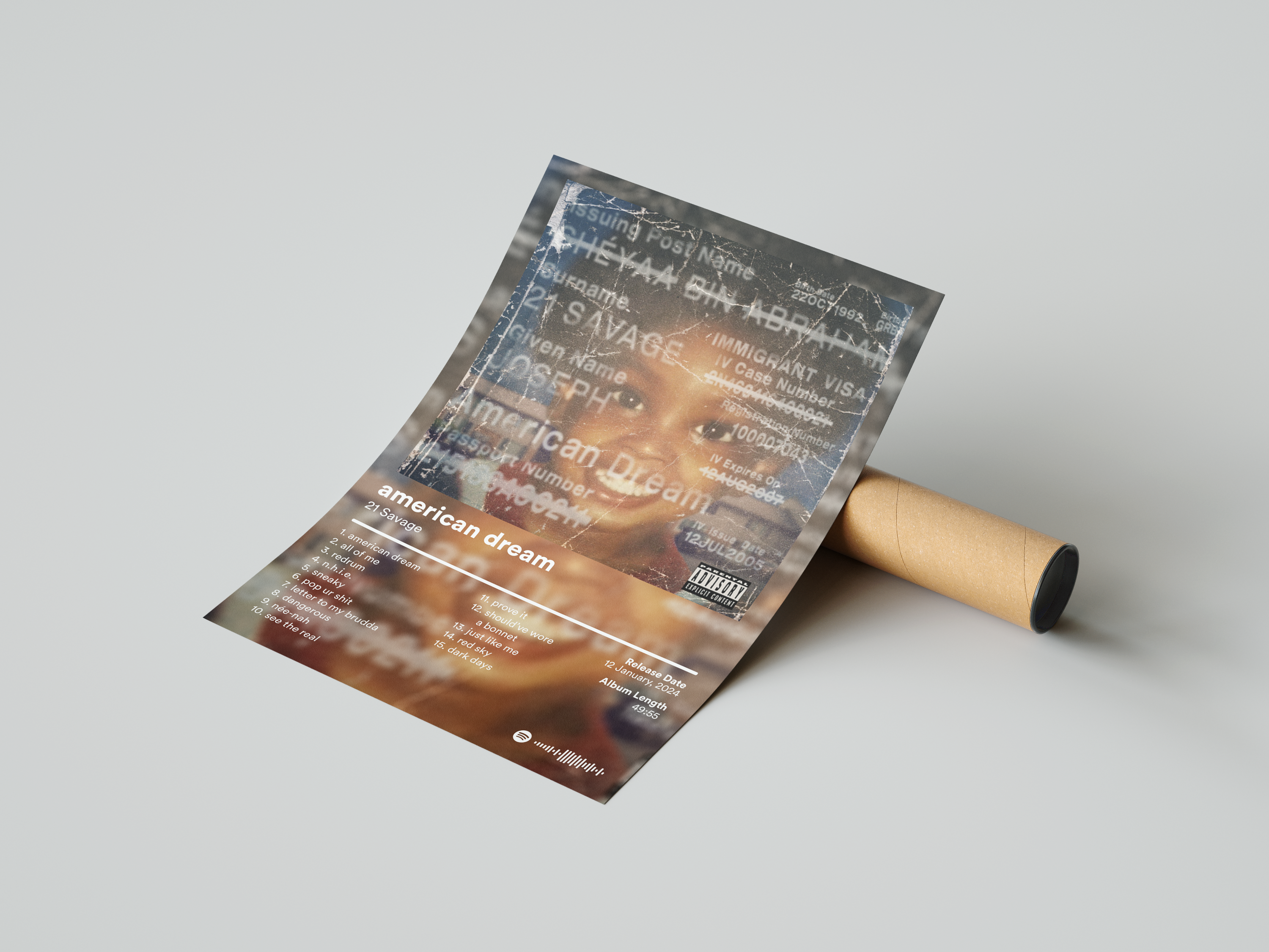 21 Savage 'american dream' Album Poster | Hype Posters