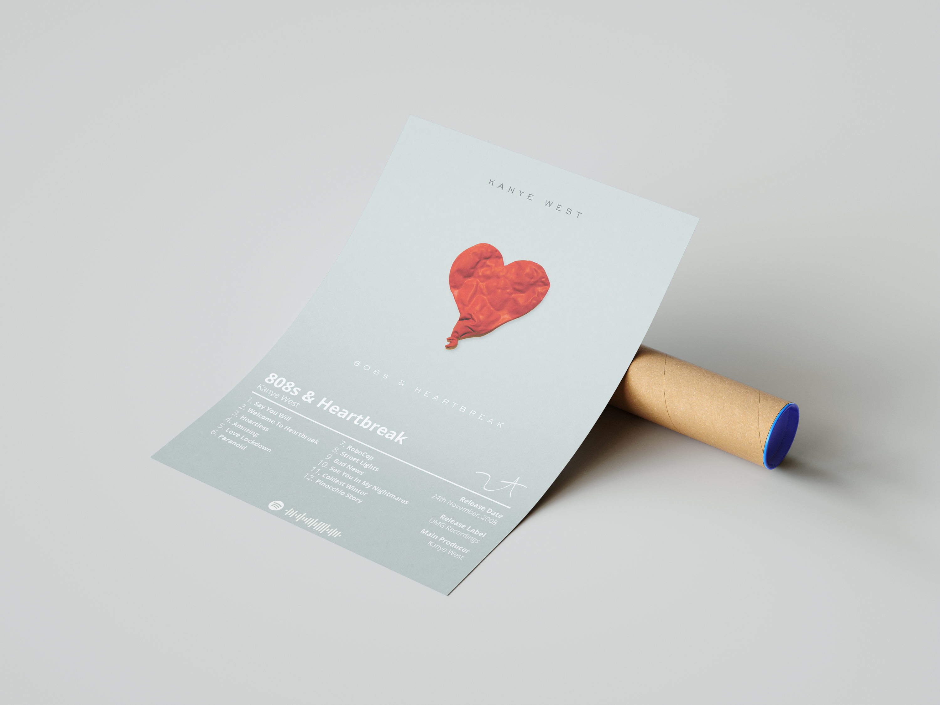 Kanye West '808s & Heartbreak' Album Poster | Hype Posters