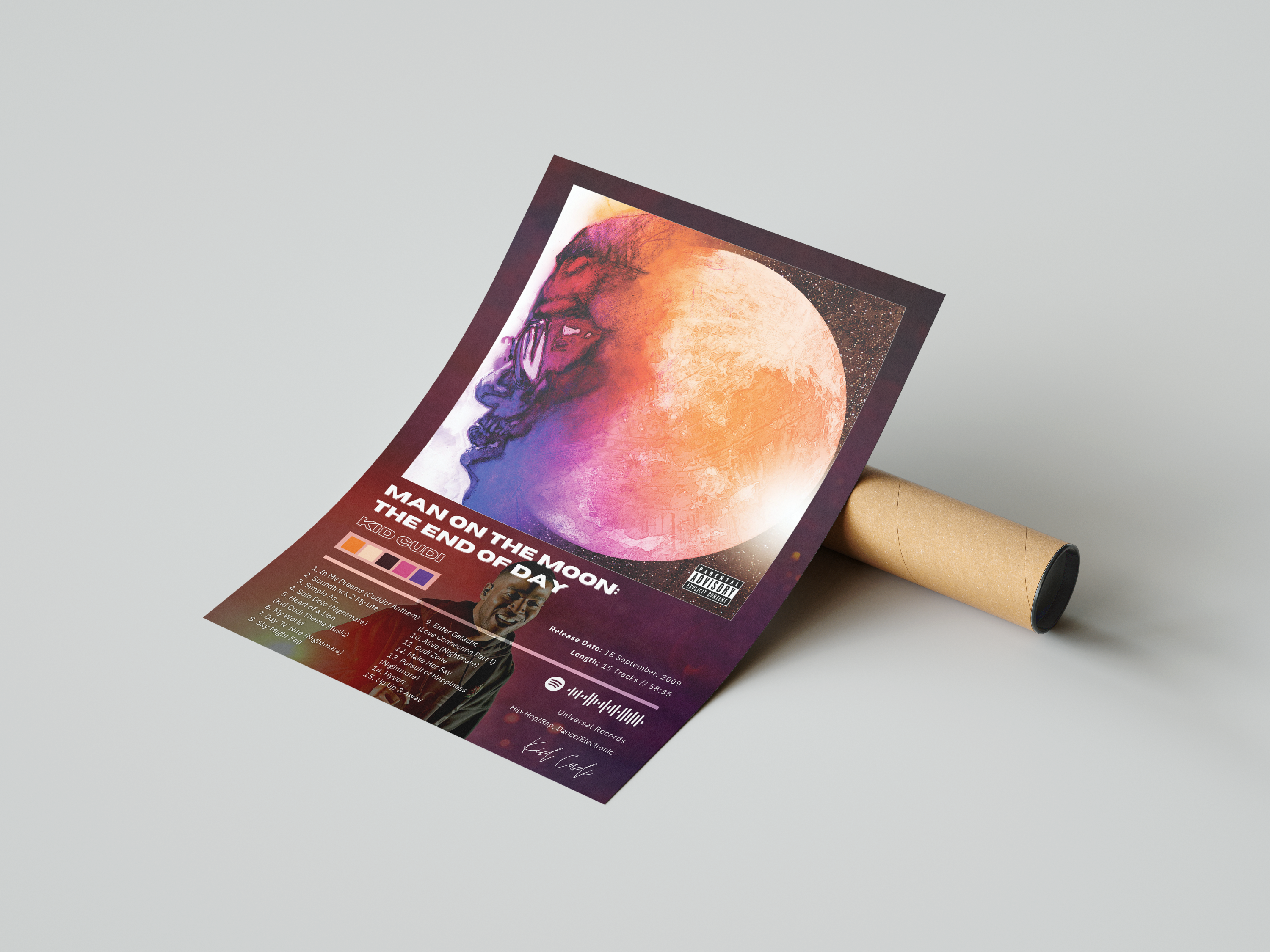 Kid Cudi 'Man On The Moon: The End Of Day' Album Poster | Hype Posters