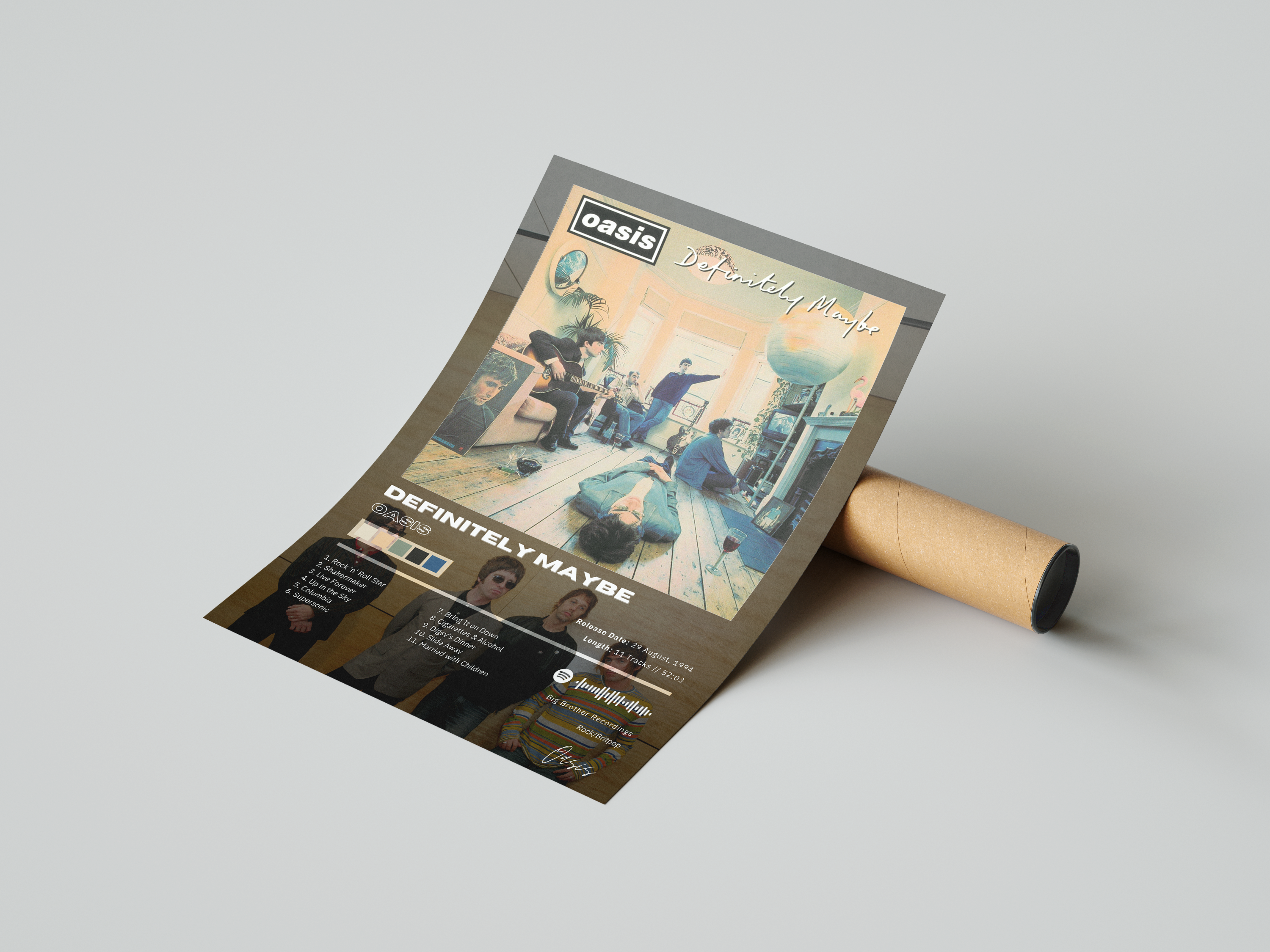 Oasis 'Definitely Maybe' Album Poster | Hype Posters