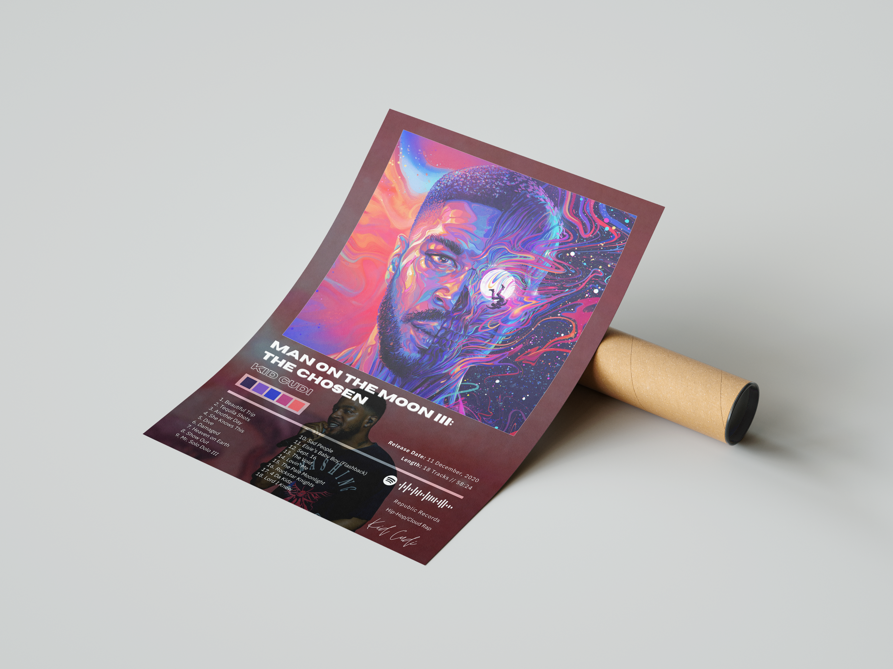 Kid Cudi 'Man On The Moon III' Album Poster | Hype Posters