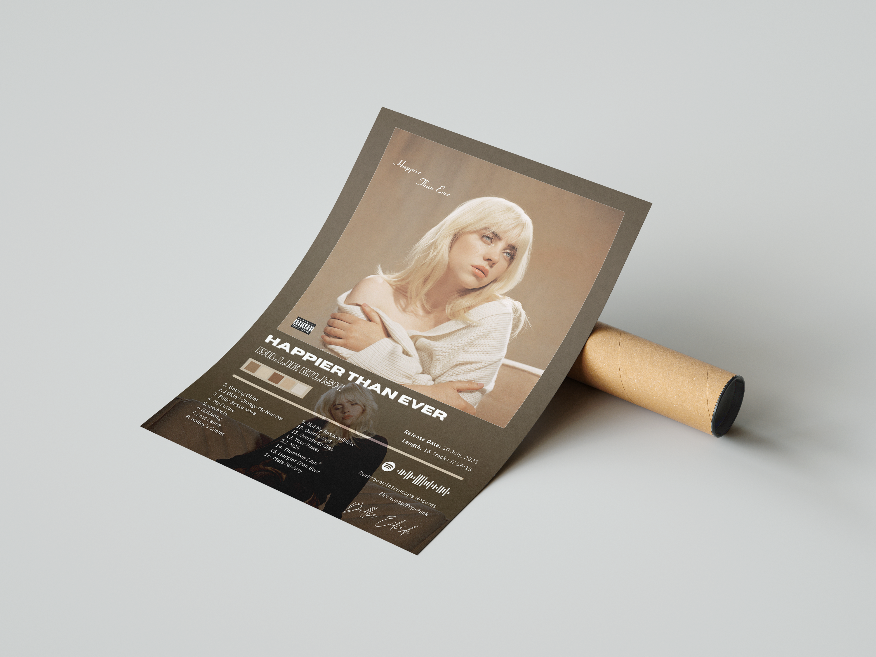 Billie Eilish 'Happier Than Ever' Album Poster | Hype Posters