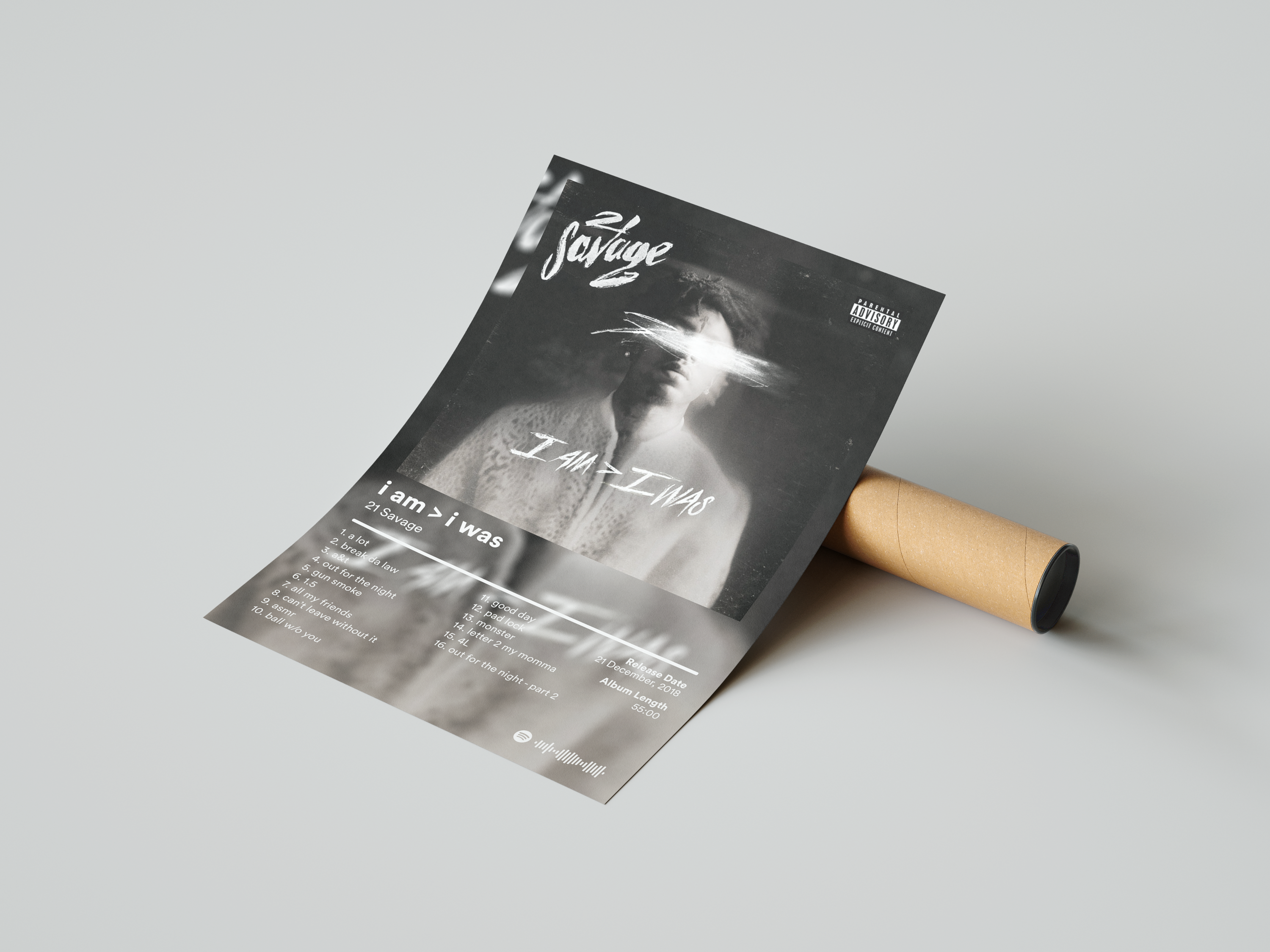 21 Savage 'i am > i was' Album Poster | Hype Posters