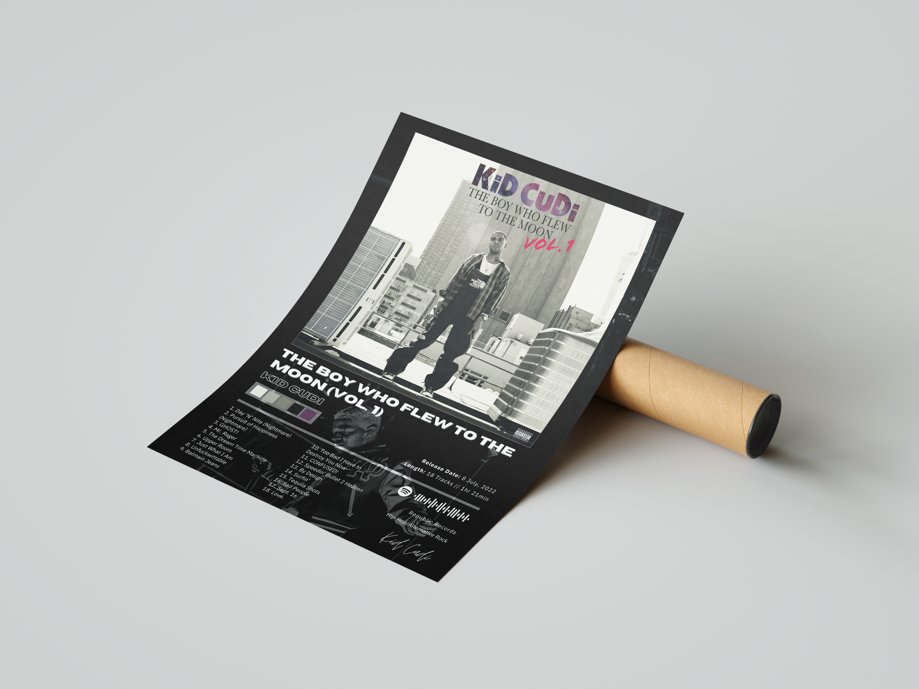 Kid Cudi 'The Boy Who Flew To The Moon (Vol. 1)' Album Poster | Hype Posters