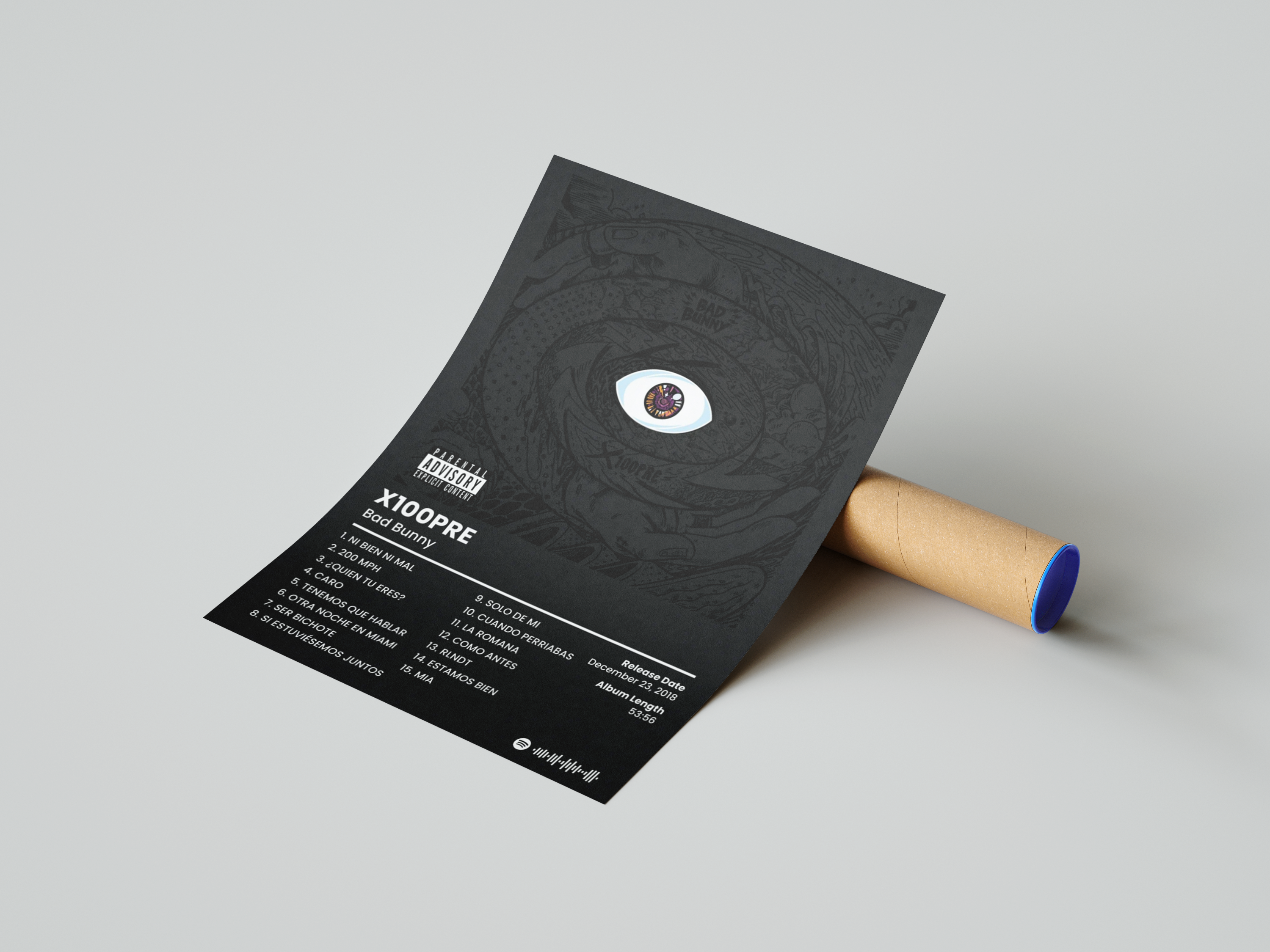 Bad Bunny 'X100PRE' Album Poster | Hype Posters