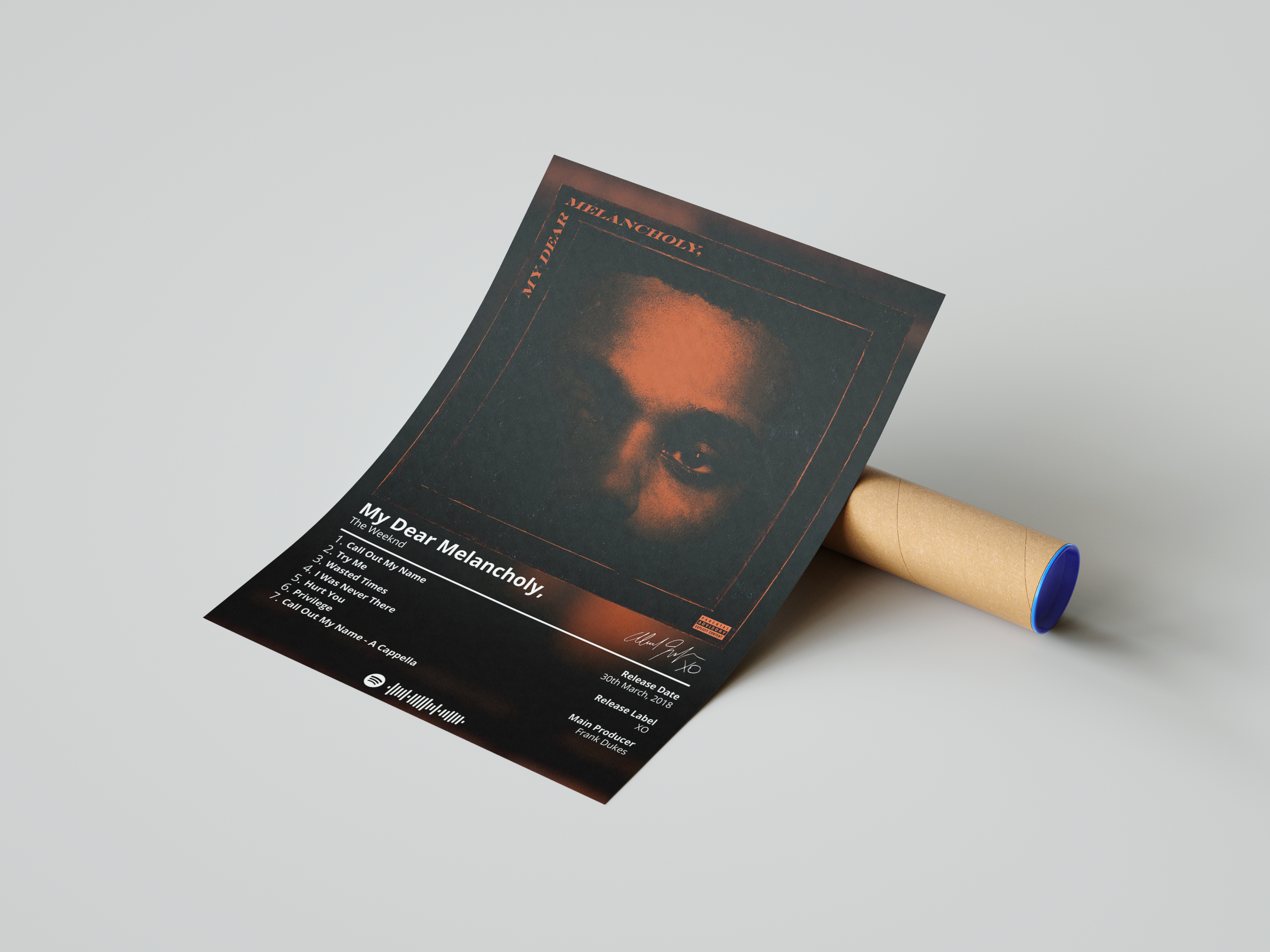 The Weeknd 'My Dear Melancholy' Album Poster | Hype Posters