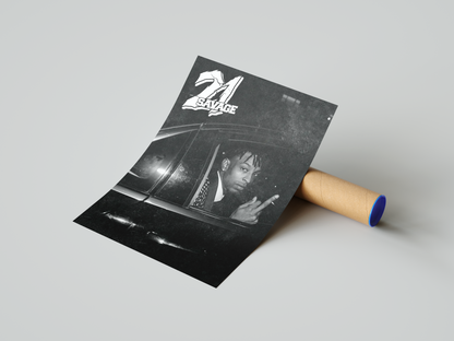 21 Savage - B&W Poster | Hype Posters