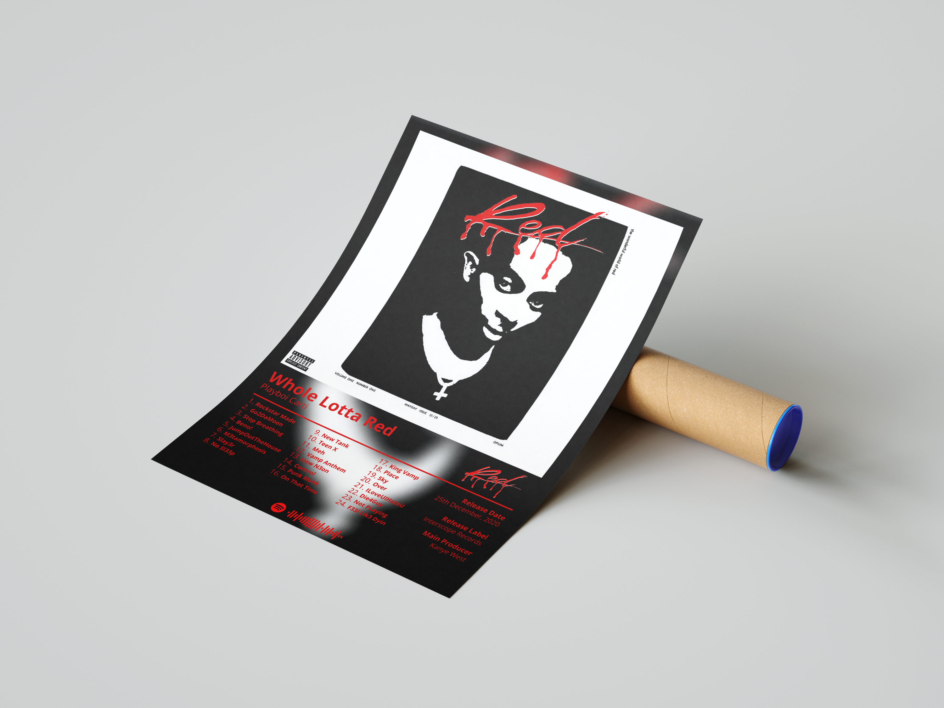 Playboi Carti - "Whole Lotta Red" Album Poster | Hype Posters